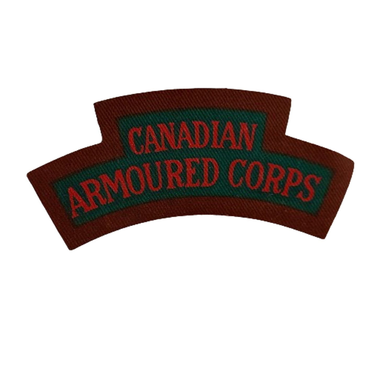 WW2 Canadian Armoured Corps Printed Canvas Shoulder Title
