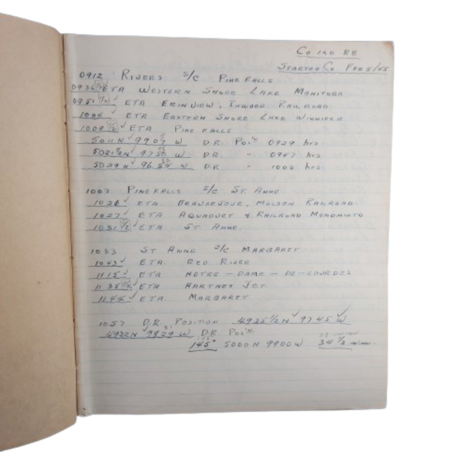 WW2 Canadian RCAF Royal Canadian Air Force Note Book For Navigators 1945 Named