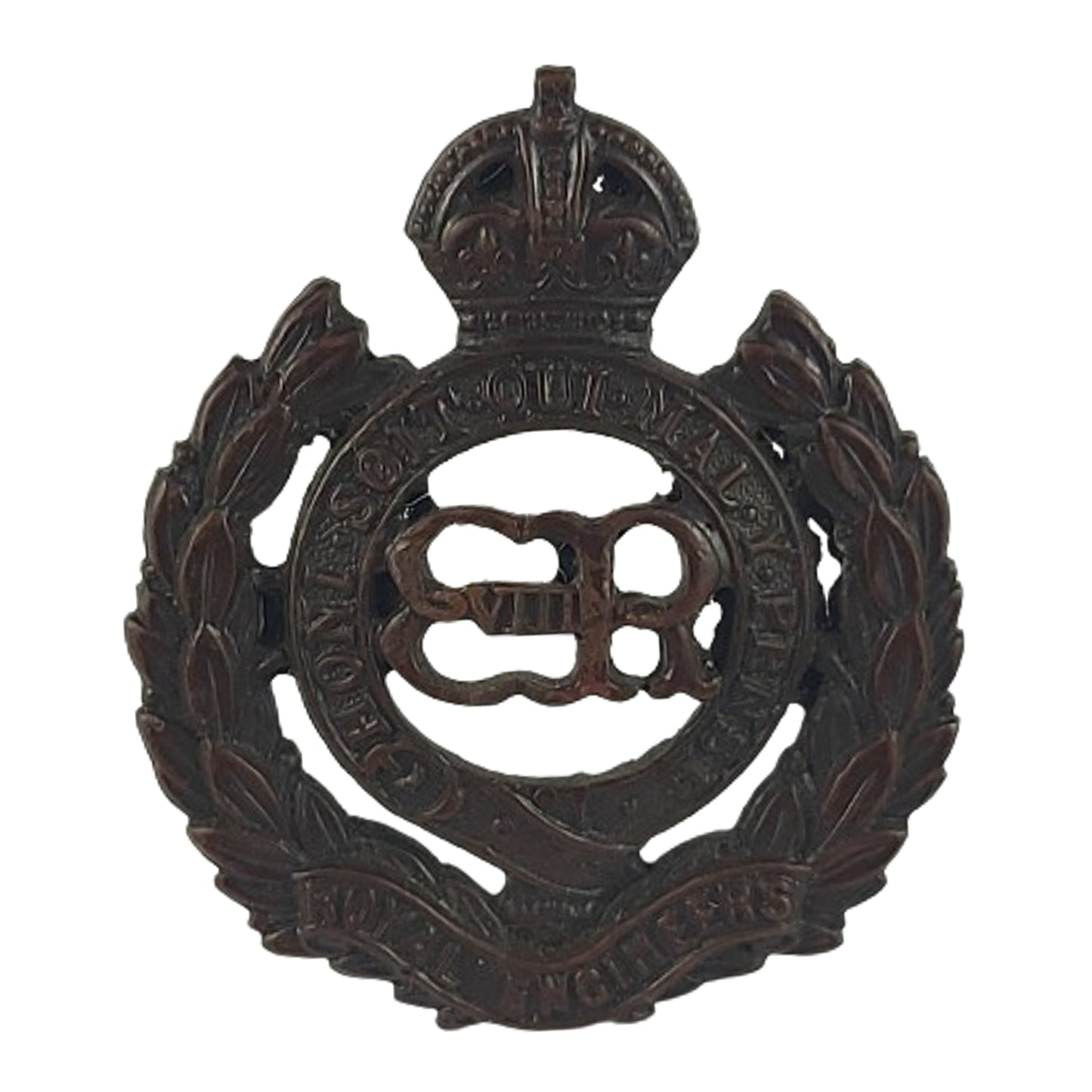 Pre-WW2 British Edward VIII RE Royal Engineers Officer's Service Dress Cap Badge