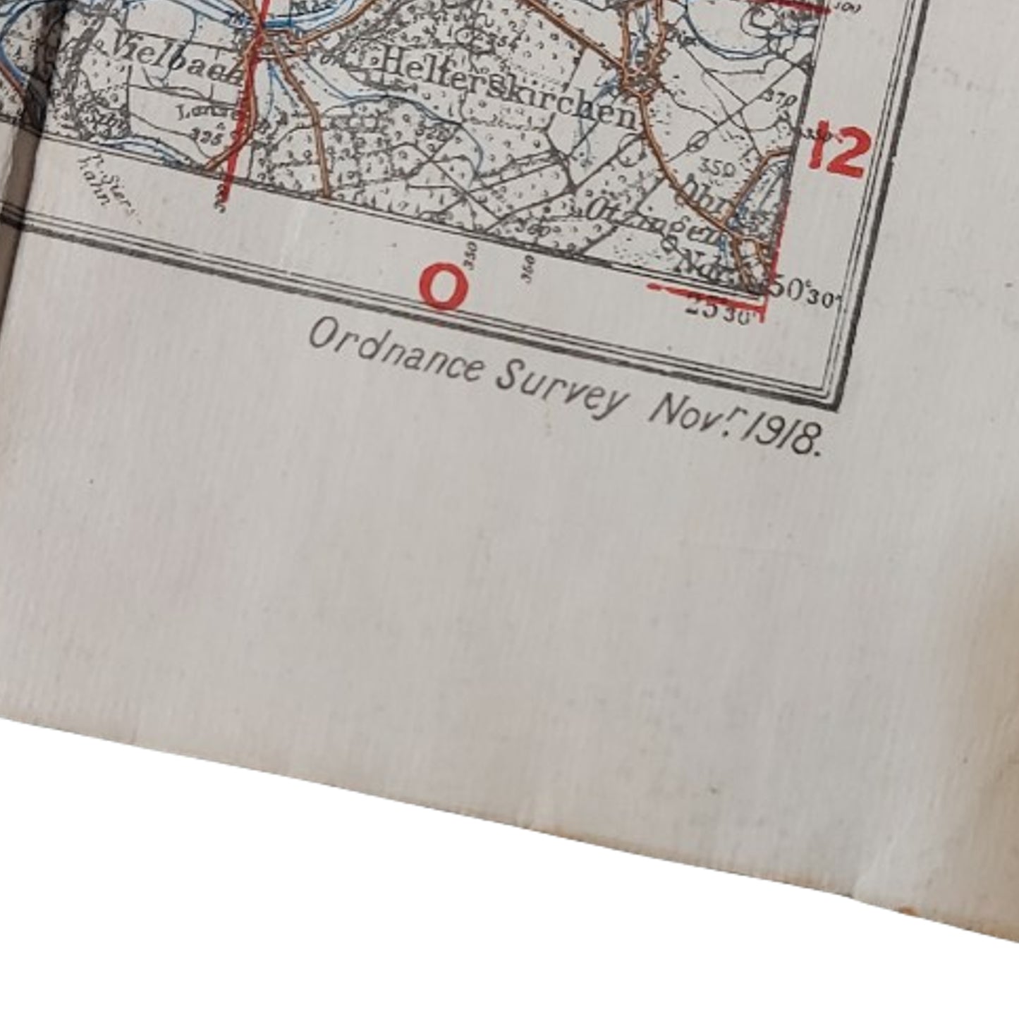 WW1 Canadian British Ordnance Survey Map Of Germany 1918