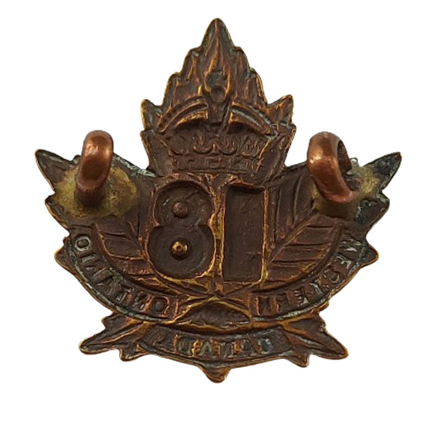 WW1 CEF Canadian 18th Battalion Collar Badge -London Ontario