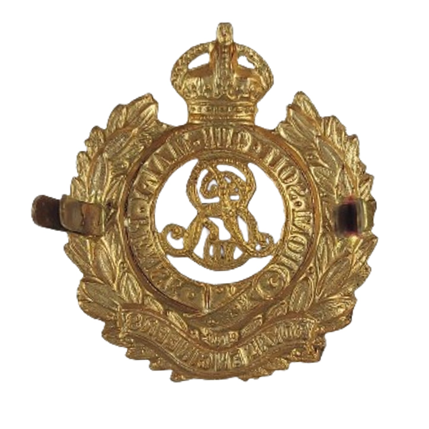 Pre-WW1 British Edward VII RE Royal Engineers Officer's Cap Badge
