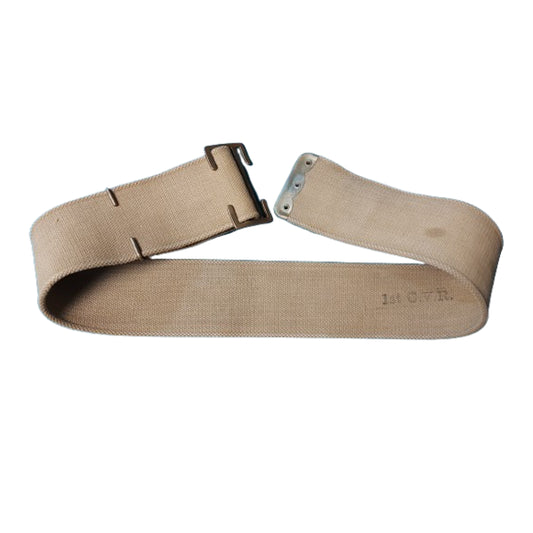 WW1 Canadian British Pattern 08 Webbed Waist Belt Battalion Marked