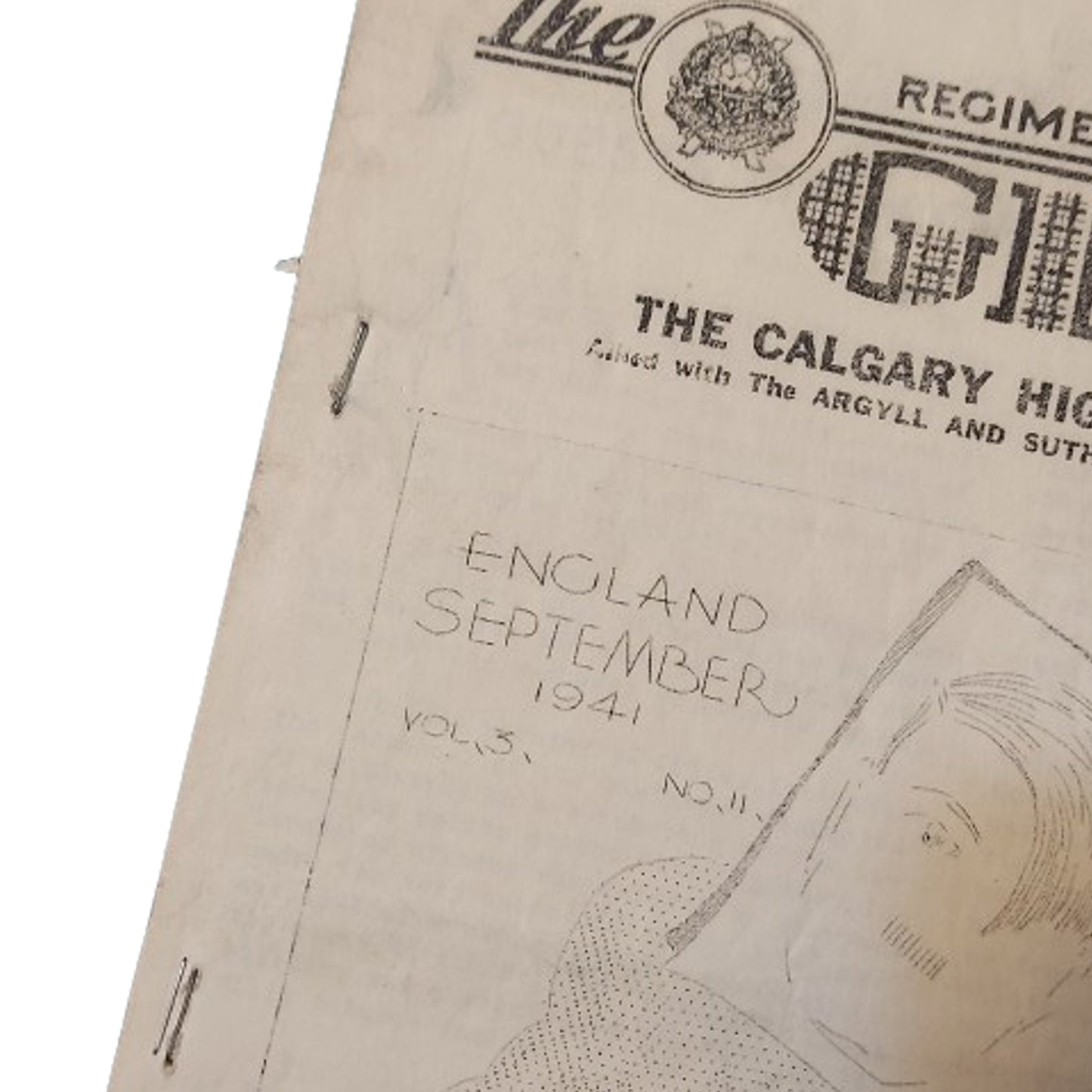 WW2 Canadian Calgary Highlanders Regimental Journal -The Glen England September 1941