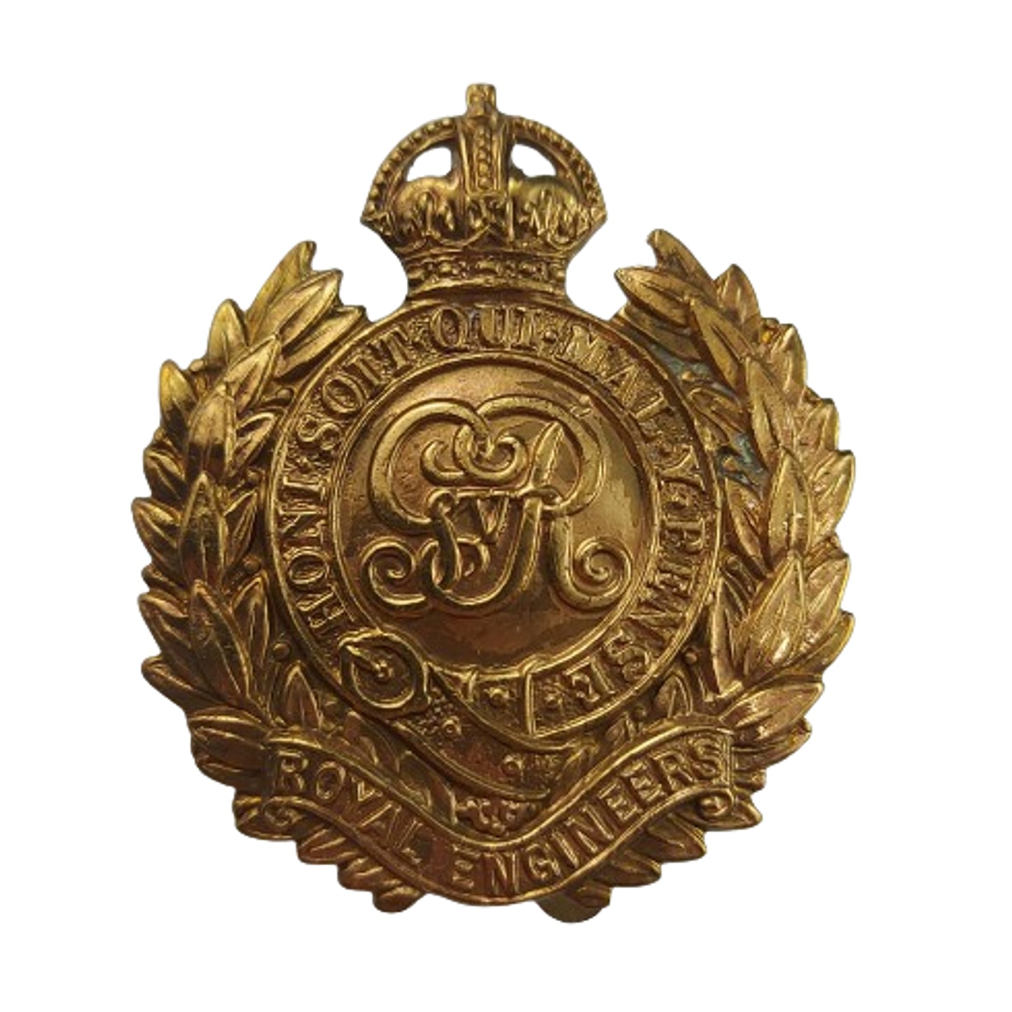 WW1 British RE Royal Engineers 1916 Economy Issue Cap Badge
