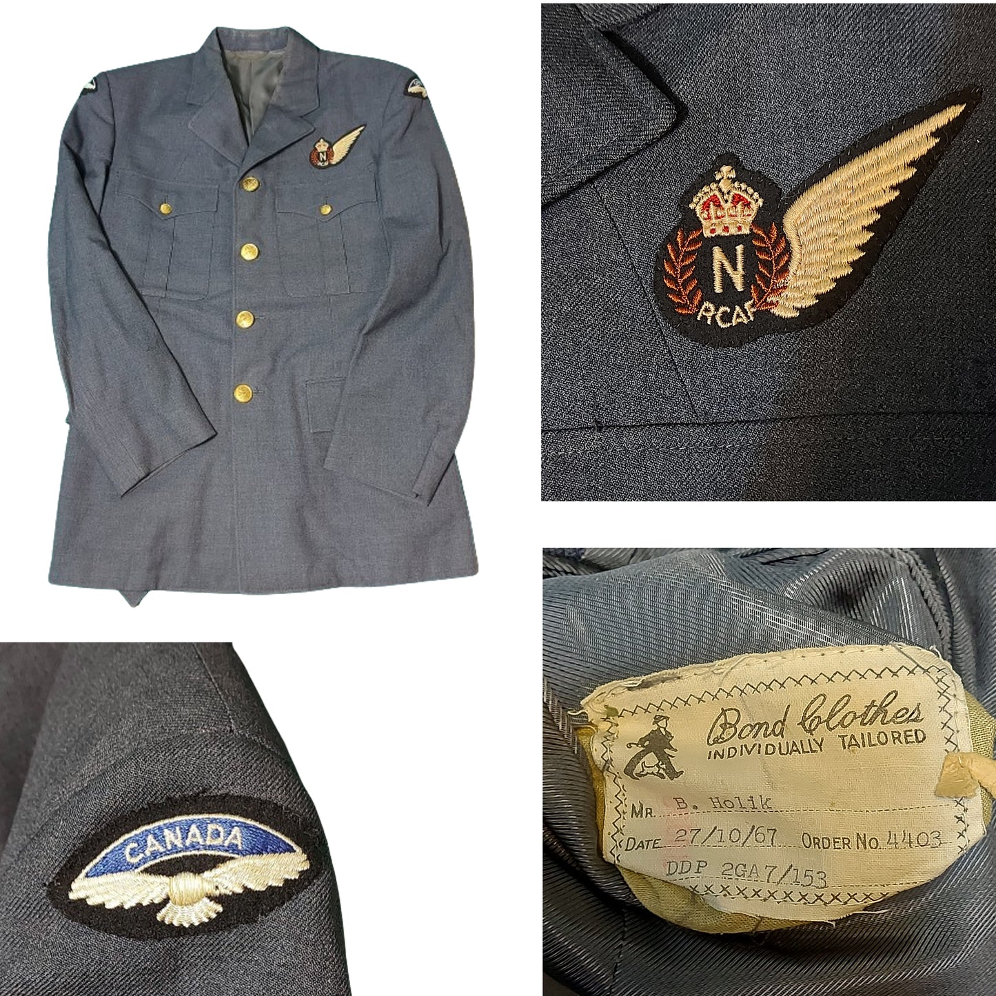 WW2 Polish Air Force Post-WW2 RCAF Royal Canadian Air Force Named Uniform Set