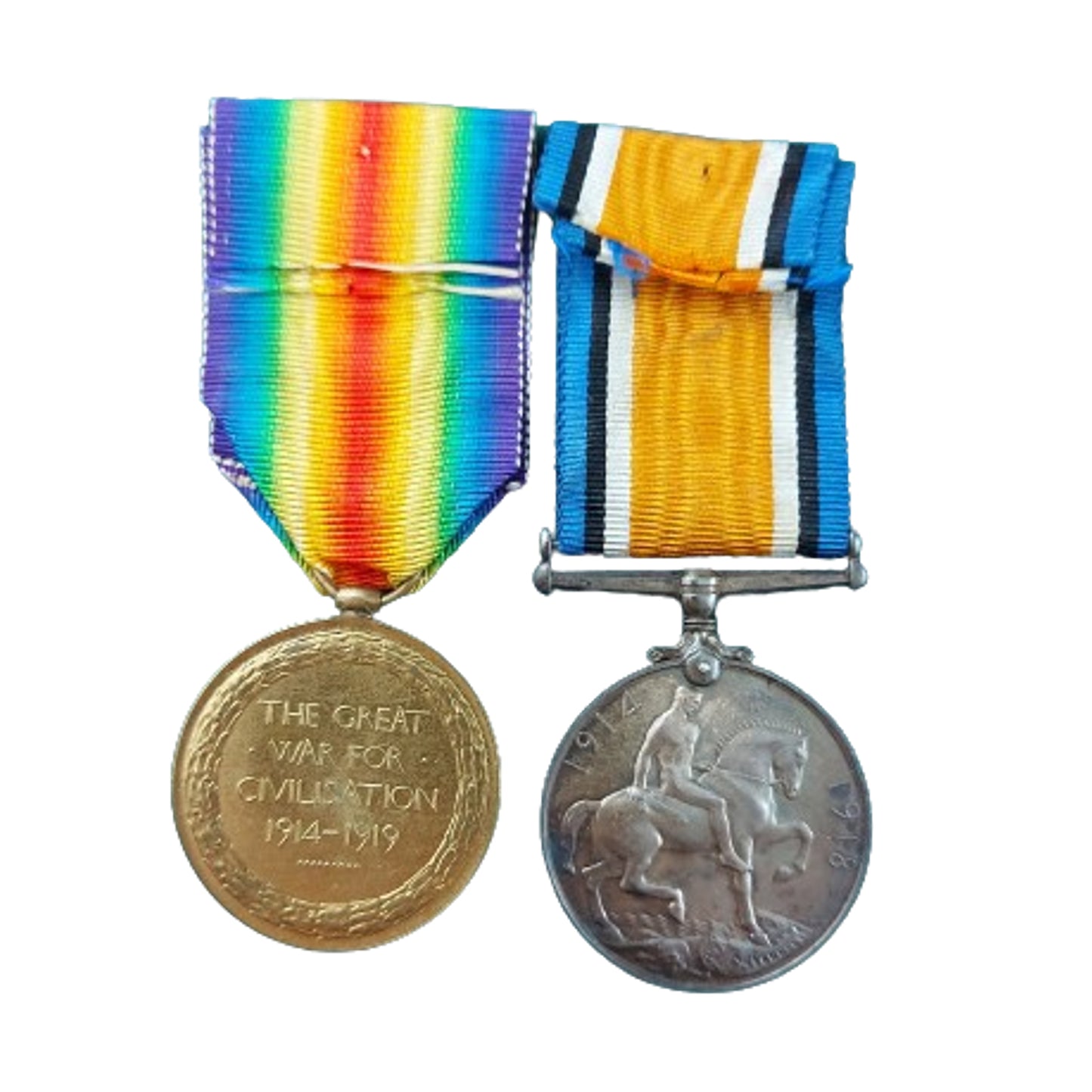 WW1 British Medal Pair Devon Regiment