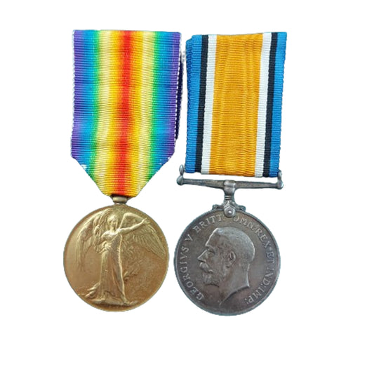 WW1 British Medal Pair Devon Regiment