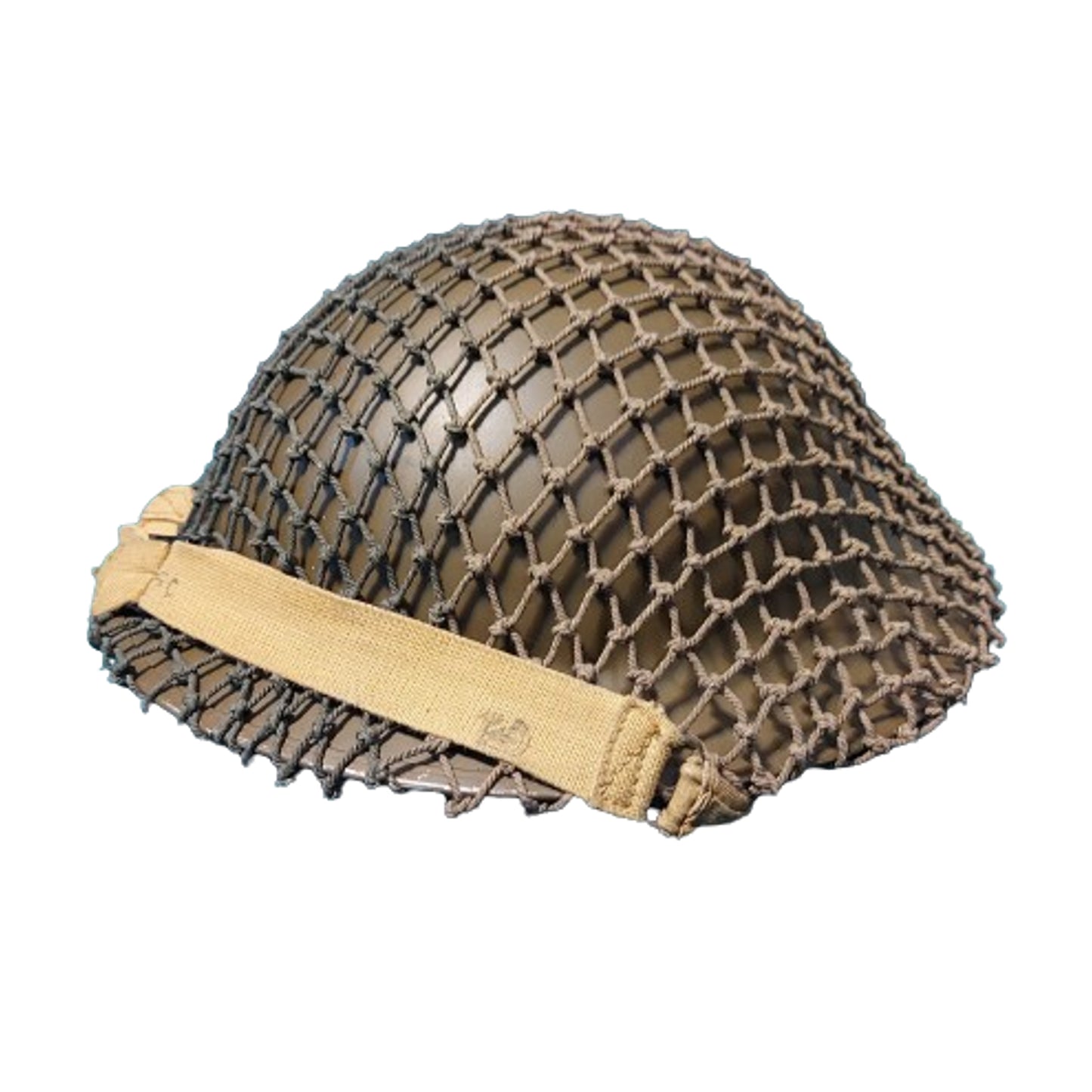 WW2 Canadian Named Mk.II Steel Combat Helmet 1942 With 2-Tone Camo Net