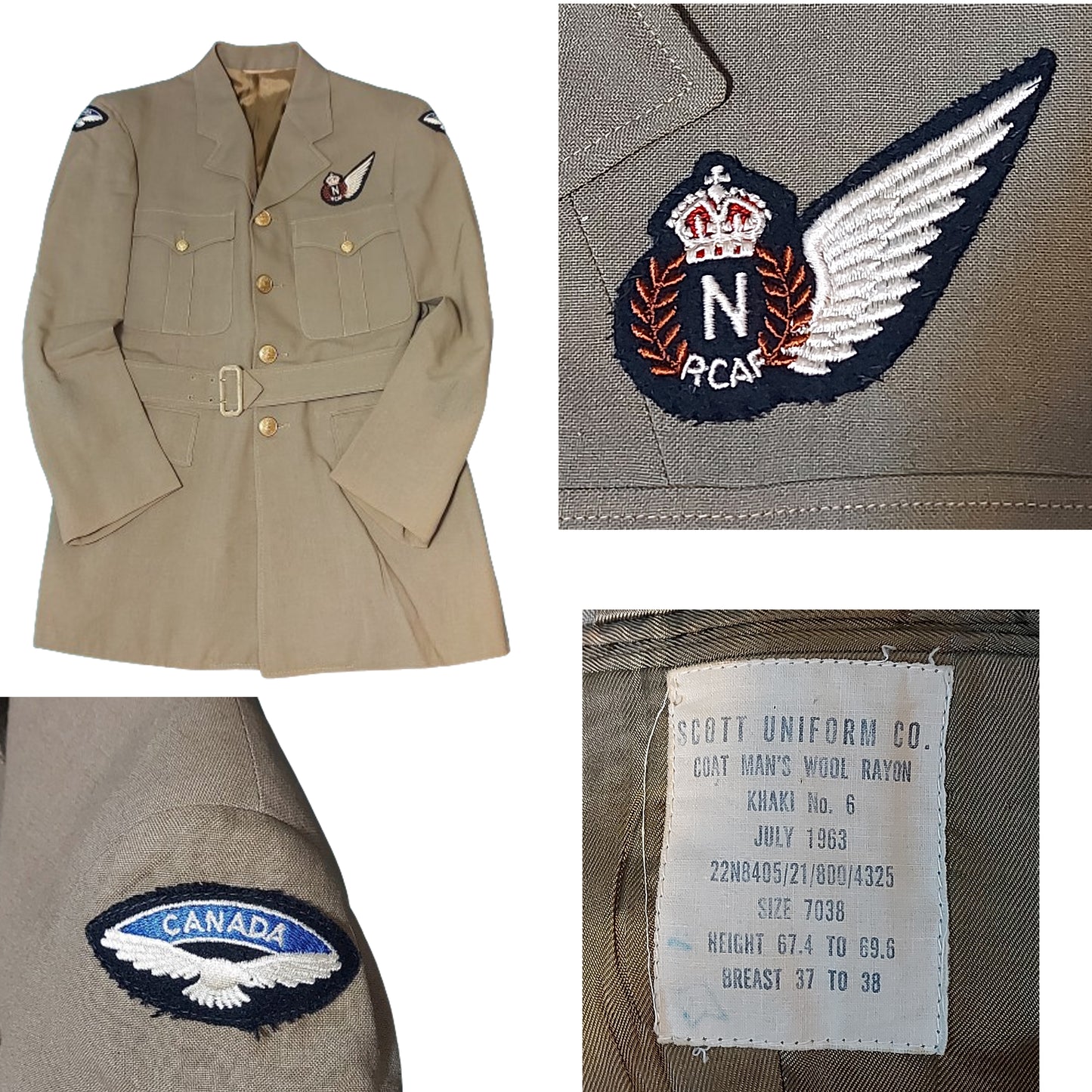 Named WW2 Polish Air Force -Post WW2 RCAF Royal Canadian Air Force Uniform Set