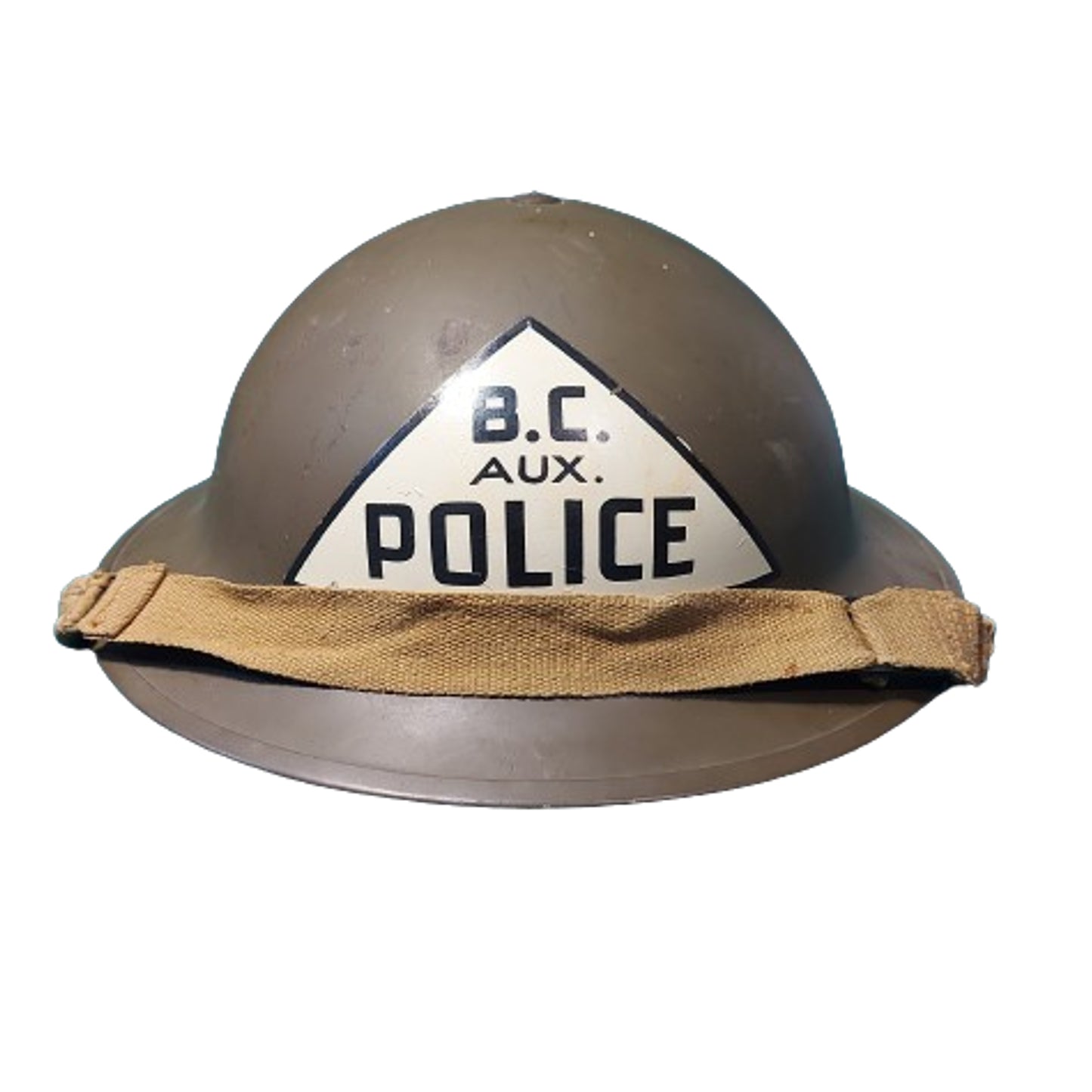 WW2 Canadian Named British Columbia B.C. Auxiliary Police Helmet