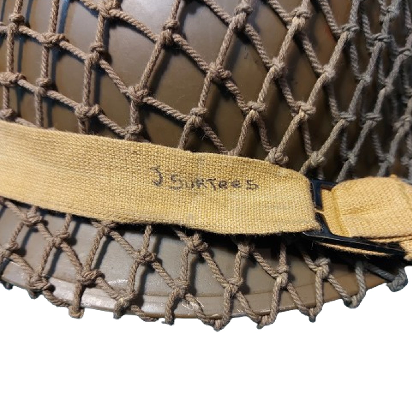 WW2 Canadian Named Mk.II Steel Combat Helmet 1942 With 2-Tone Camo Net