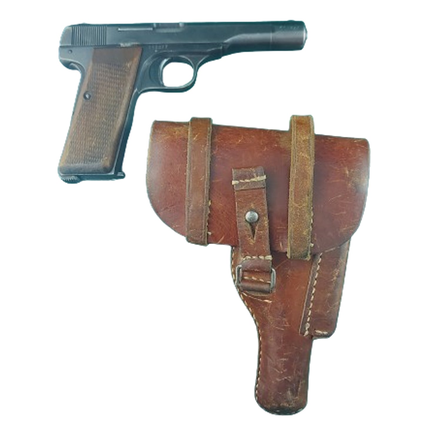 Pre-WW2 German Deactivated Model 1922 Browning Service Pistol In Issue Holster -German Occupation
