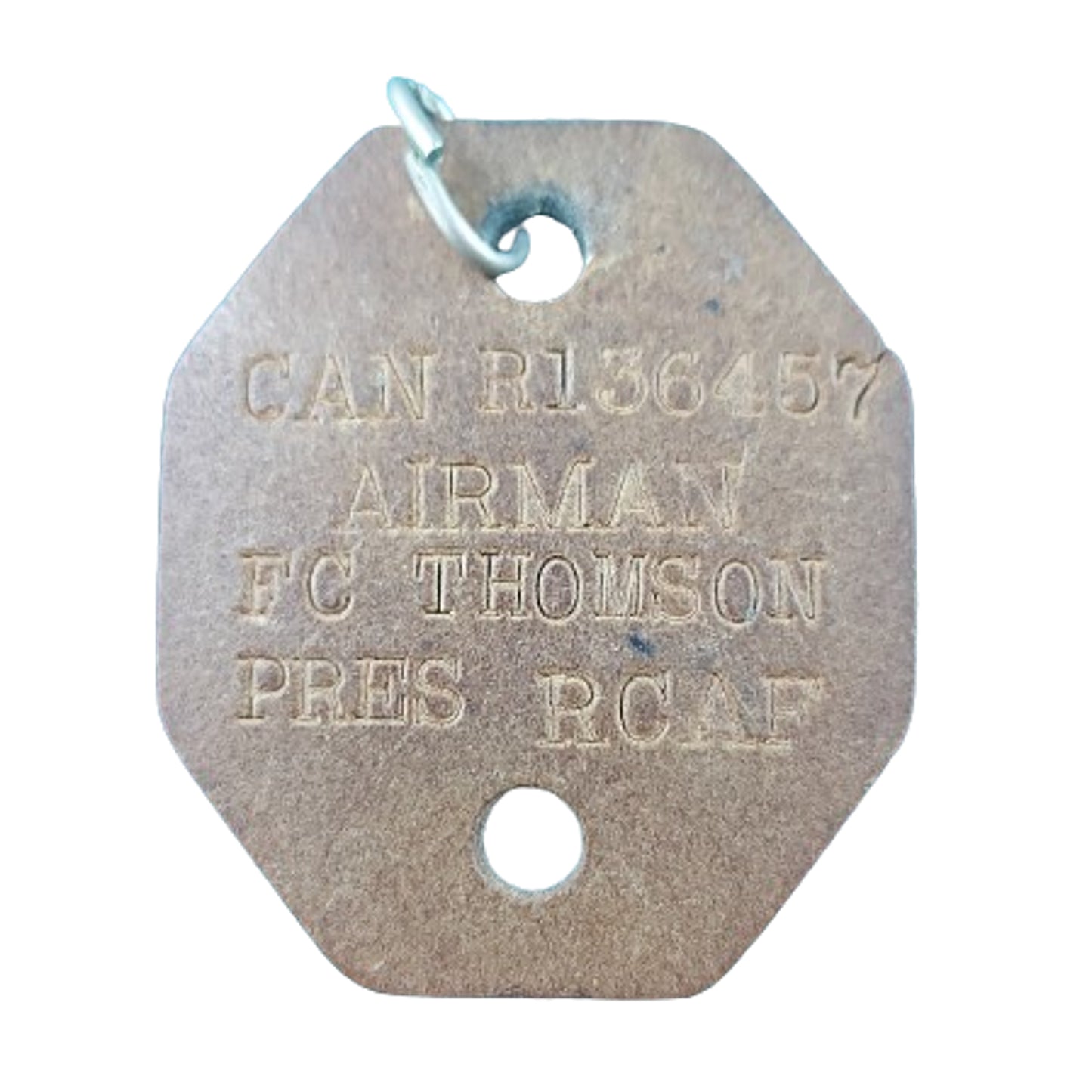 WW2 Canadian ID Tag -Airman RCAF Royal Canadian Air Force