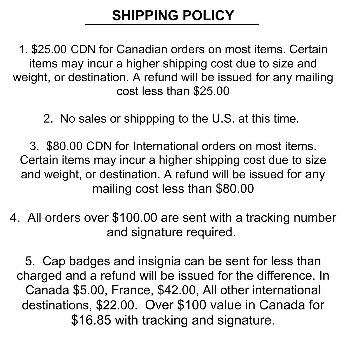 Shipping Policy. PLEASE READ.