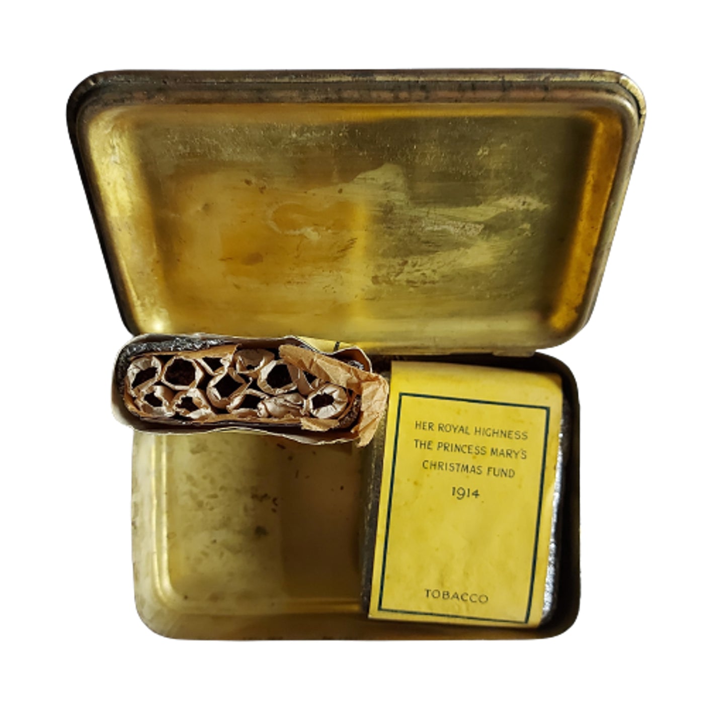 WW1 British-Canadian Princess Mary 1914 Christmas Gift Tin With Contents