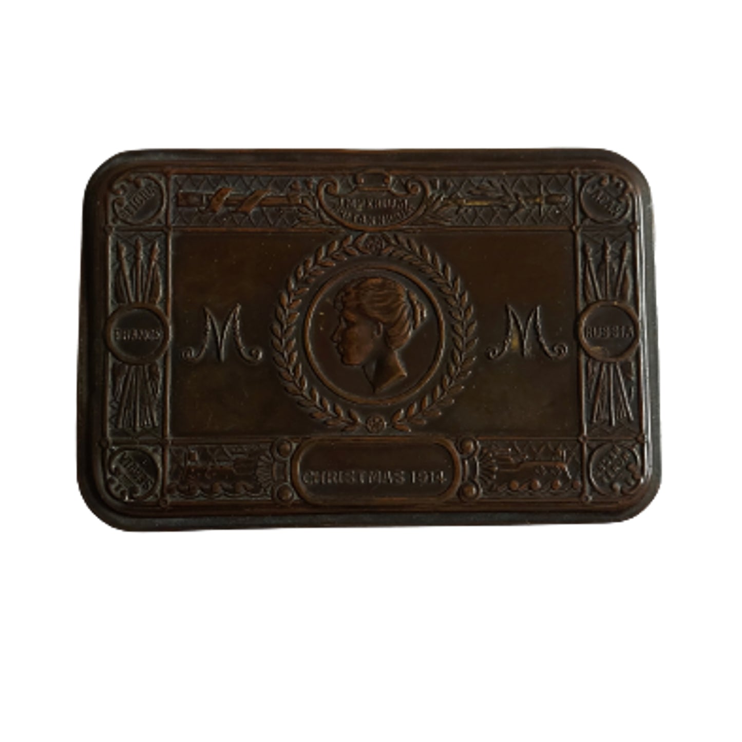WW1 British-Canadian Princess Mary 1914 Christmas Gift Tin With Contents