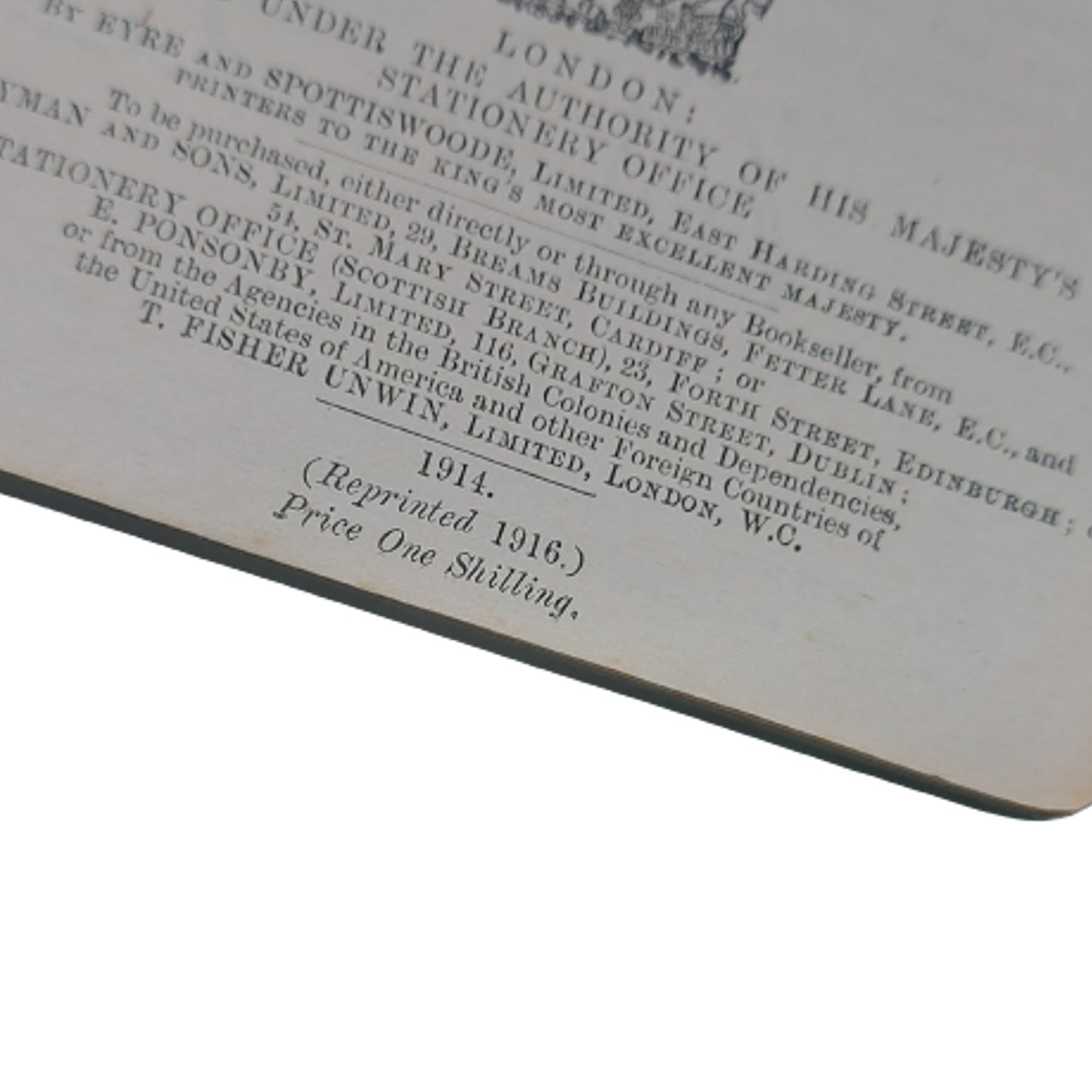 Named WW1 Field Manual -Field Service Regulations Part II 1914