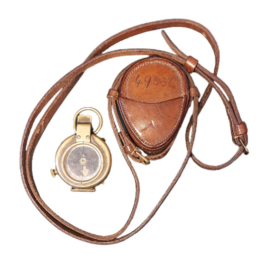 WW1 British Officer's Field Compass In Carrier With Service Number