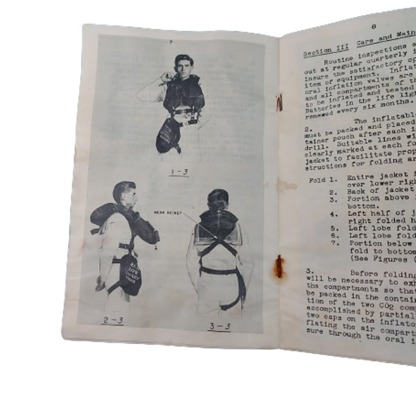 RCN Royal Canadian Navy Inflatable Life Jacket Satchel And Instruction Pamphlet