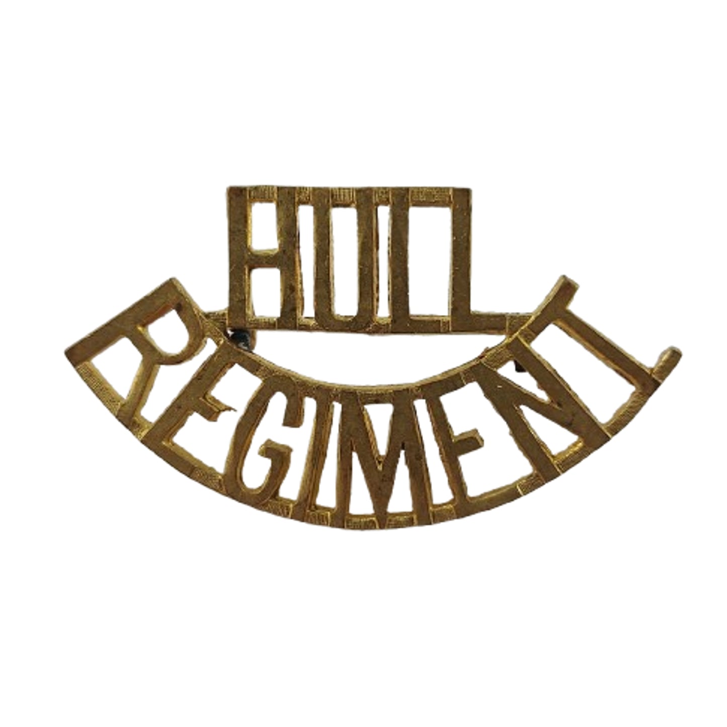 WW2 Canadian Hull Regiment Brass Shoulder Title