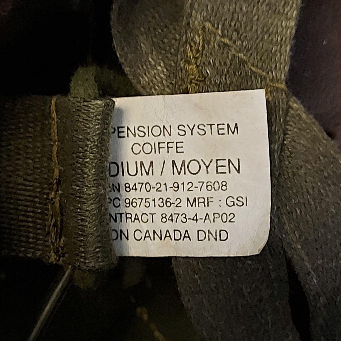 Post-WW2 CAF Canadian Armed Forces PASGT Ballistic Helmet