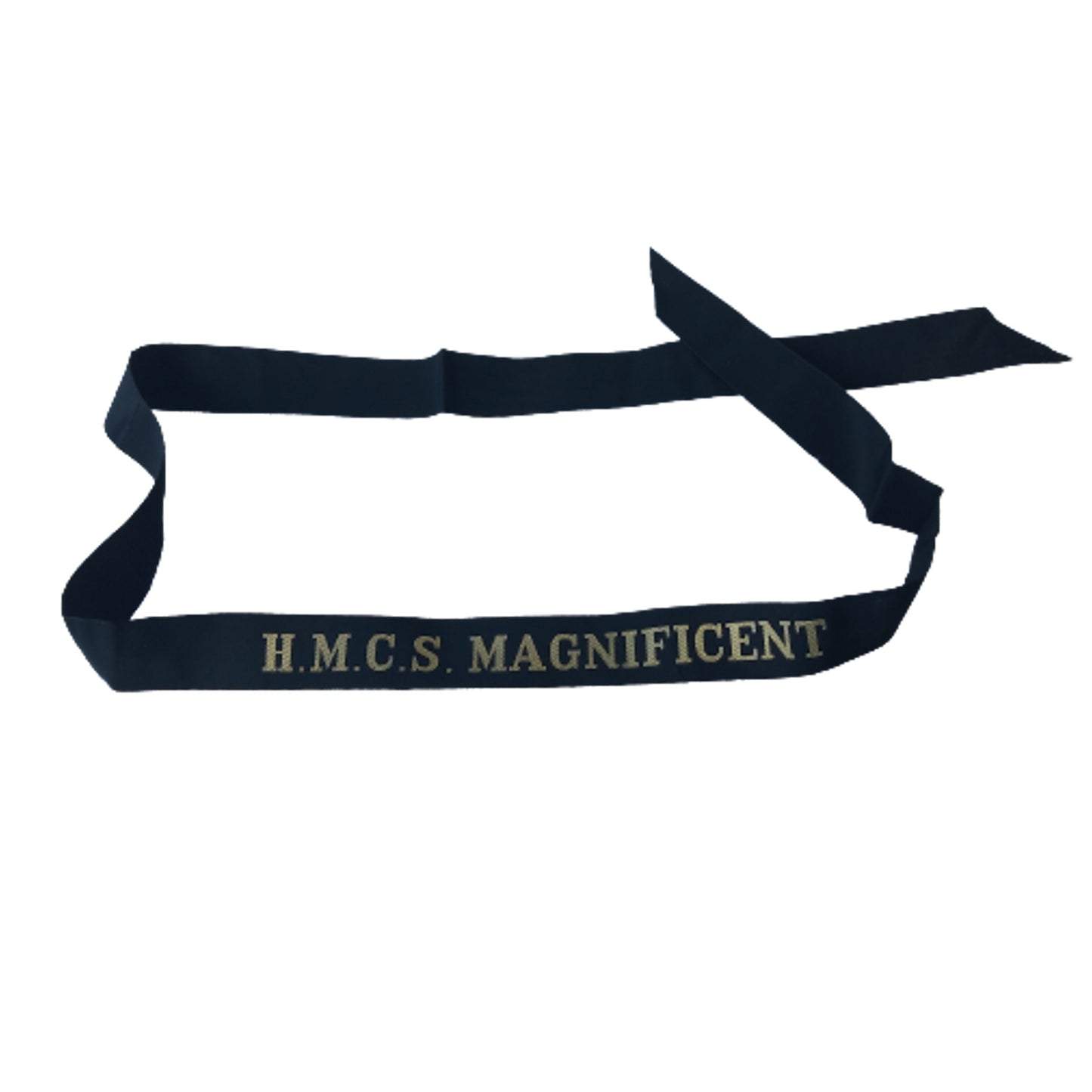 RCN Royal Canadian Navy HMCS Magnificent Full Length Cap Tally Aircraft Carrier