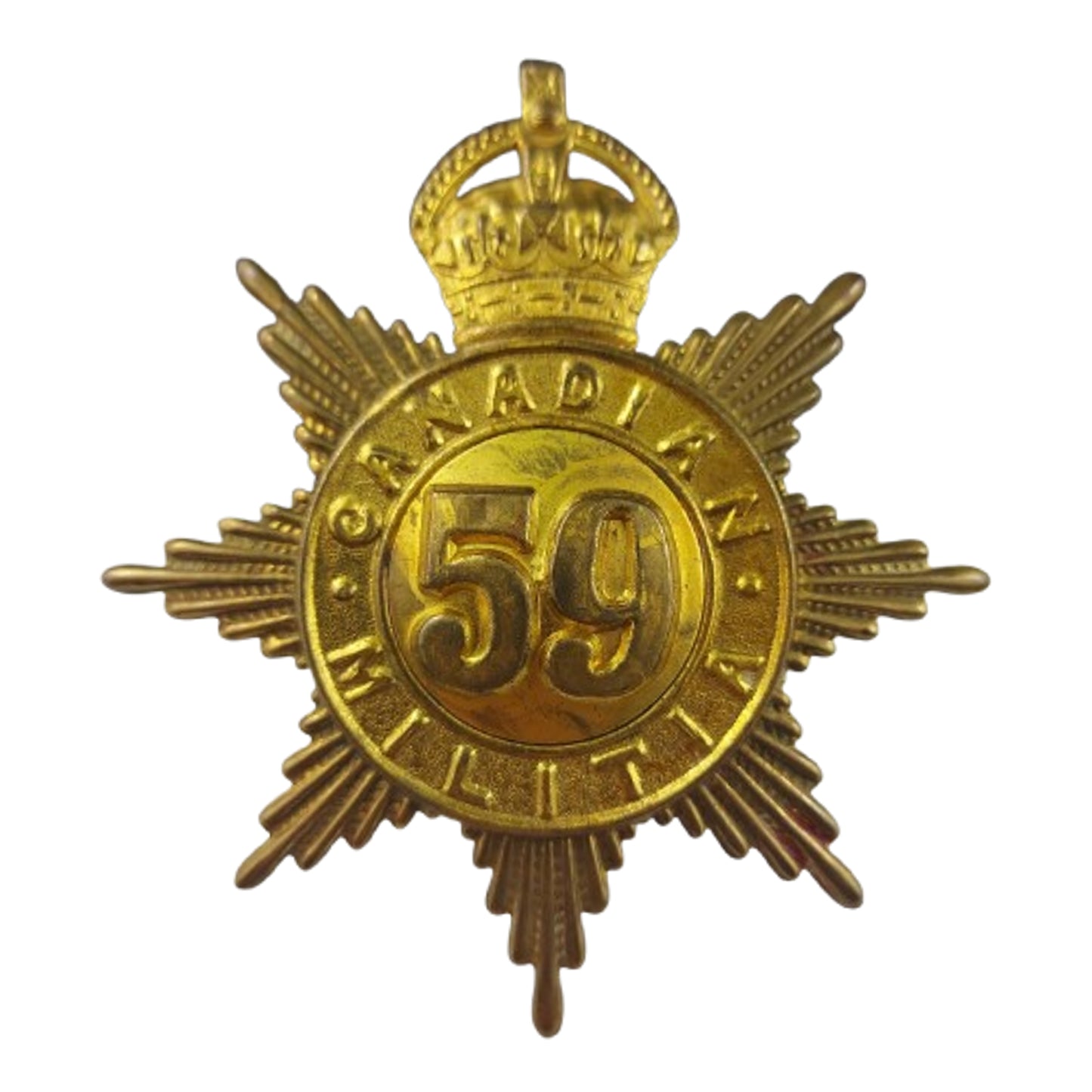 Pre-WW1 Canadian Militia 59th Stormont & Glengarry Regiment Helmet Plate C. 1908