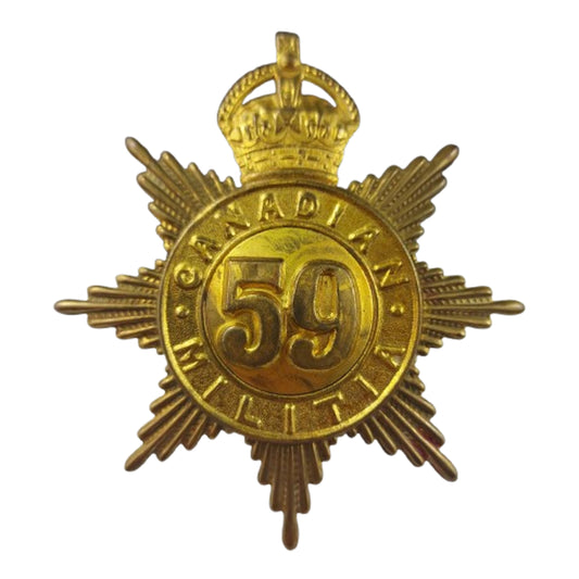 Pre-WW1 Canadian Militia 59th Stormont & Glengarry Regiment Helmet Plate C. 1908