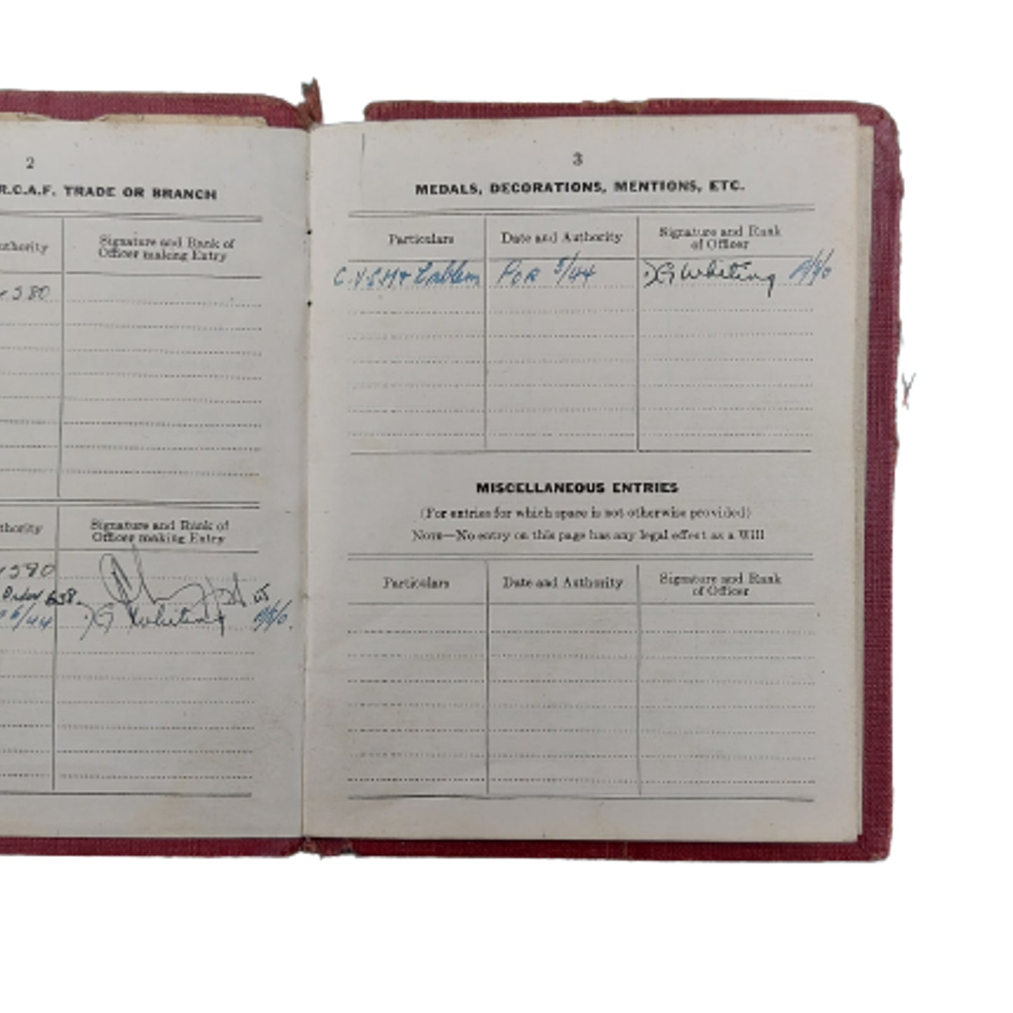 ww2 RCAF Royal Canadian Air Force Service And Paybook