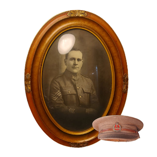 WW1 Canadian Named Photo And Field Service Cap -5th Western Cavalry
