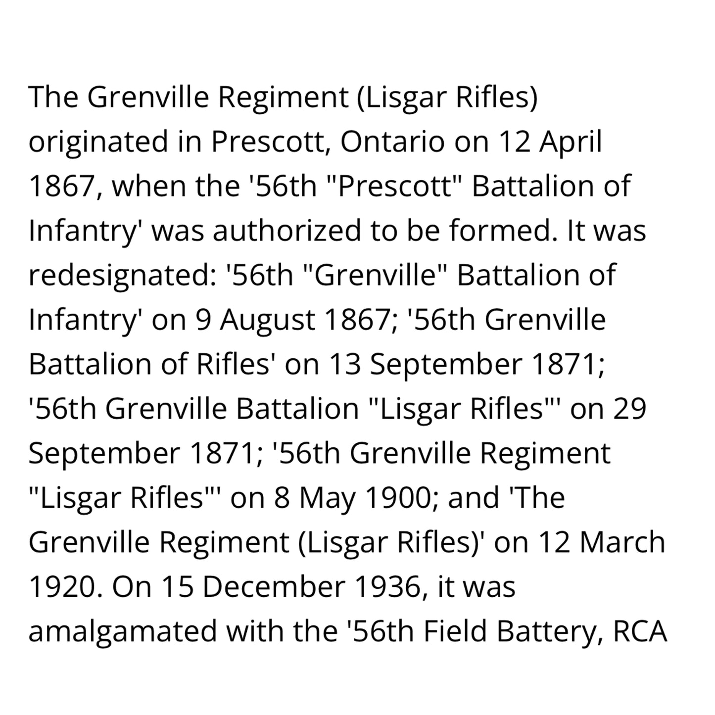 Pre-WW1 CGSM Canadian General Service Medal -Fenian Raid 1866 -1st Prescott Rife Company