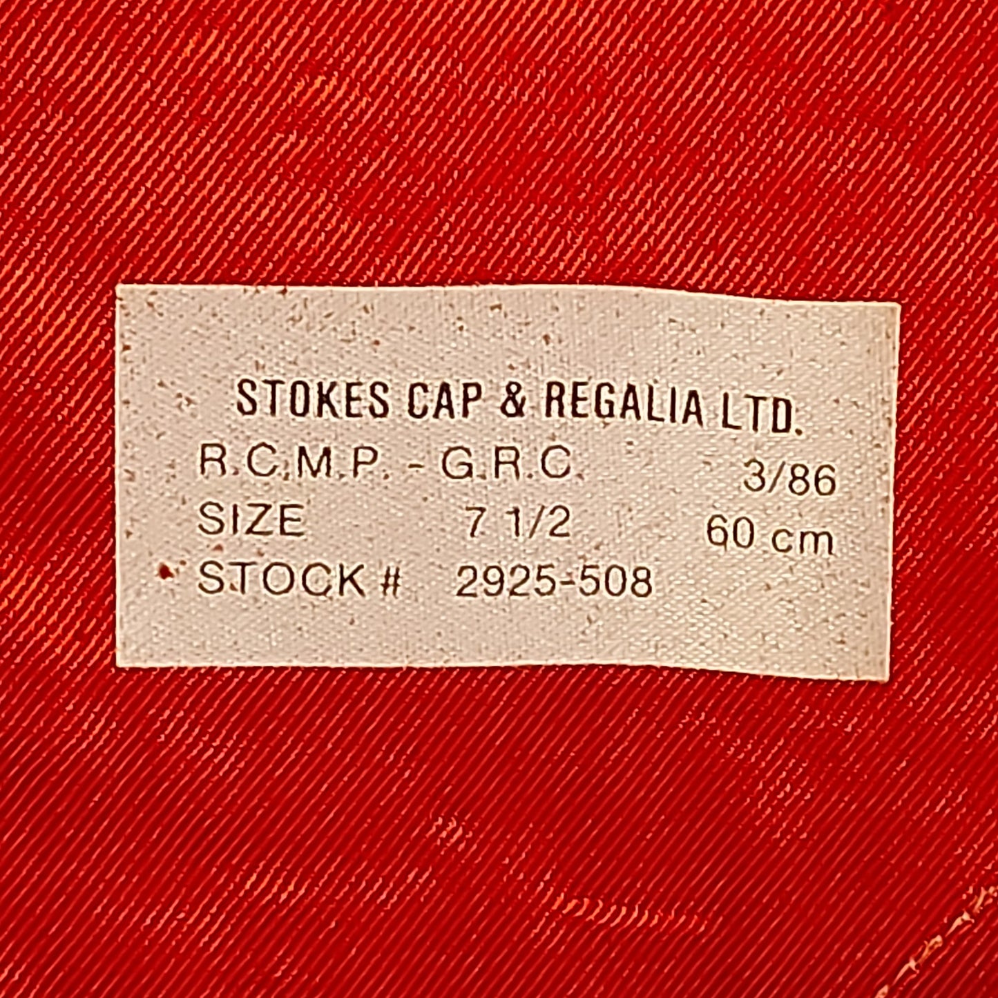 RCMP Royal Canadian Mounted Police Visor Cap With Badge