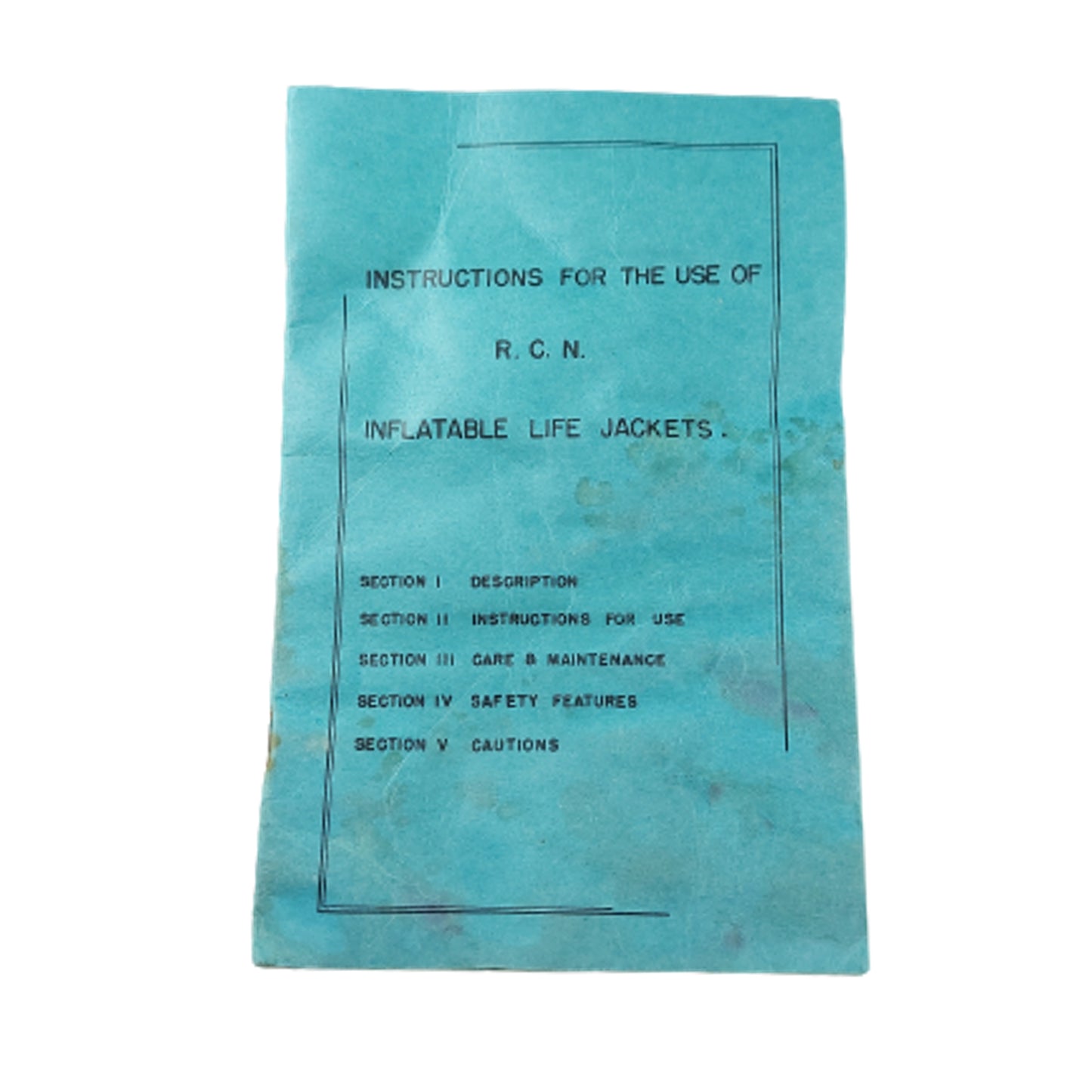 RCN Royal Canadian Navy Inflatable Life Jacket Satchel And Instruction Pamphlet