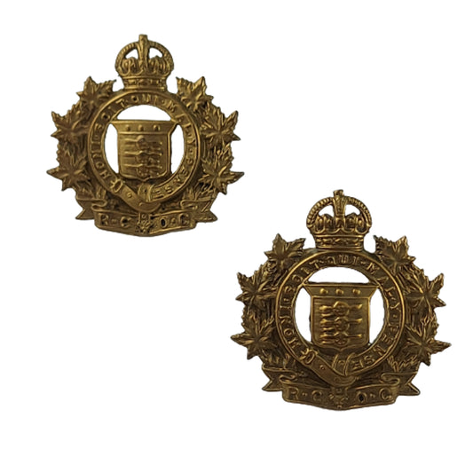 Pre-WW2 1929 RCOC Royal Canadian Ordnance Corps Collar Badge Pair