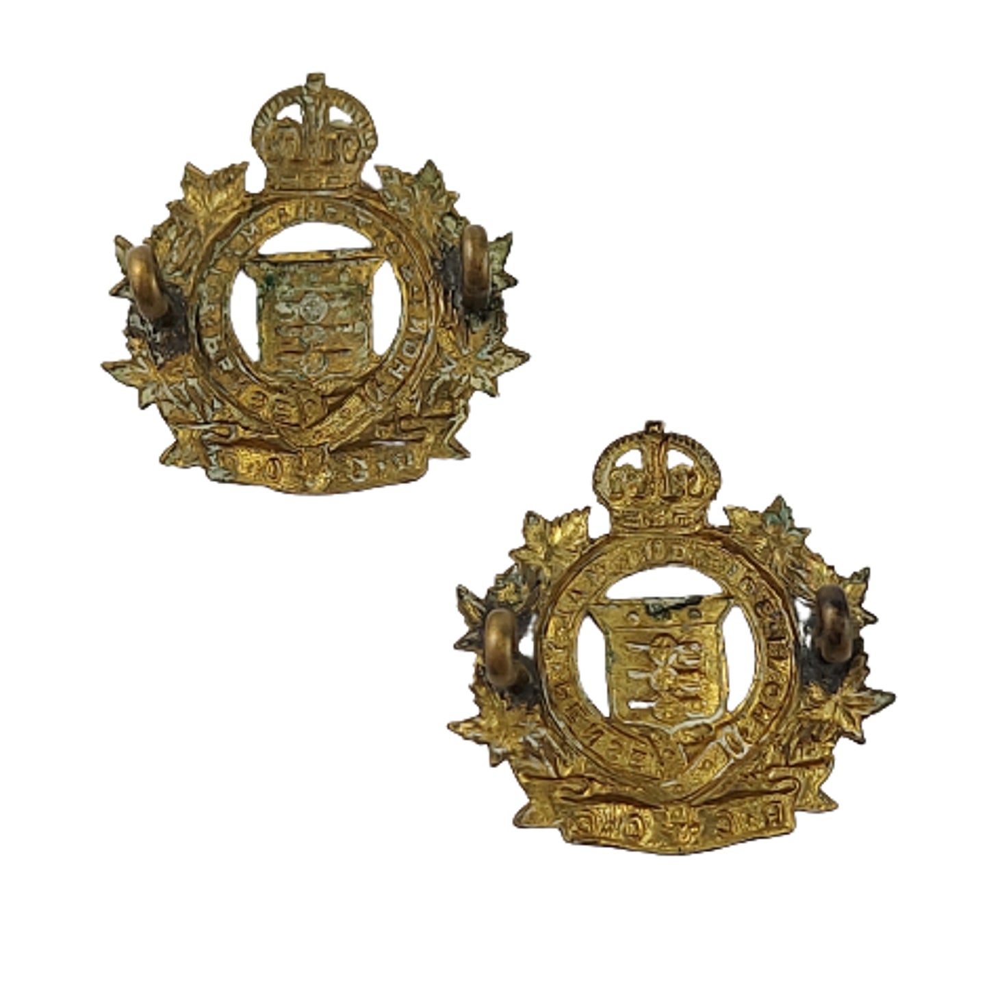 Pre-WW2 1929 RCOC Royal Canadian Ordnance Corps Collar Badge Pair