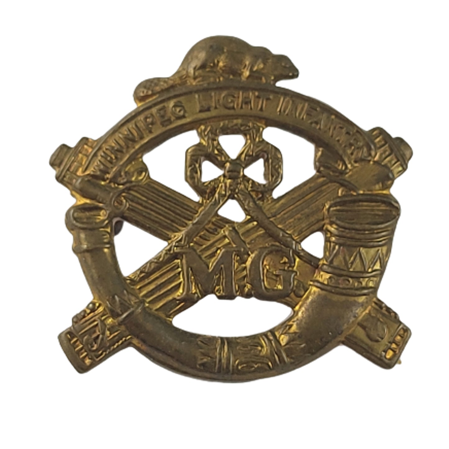 Pre-WW1 WLI 106th Winnipeg Light Infantry MG Machine Gun Collar Badge