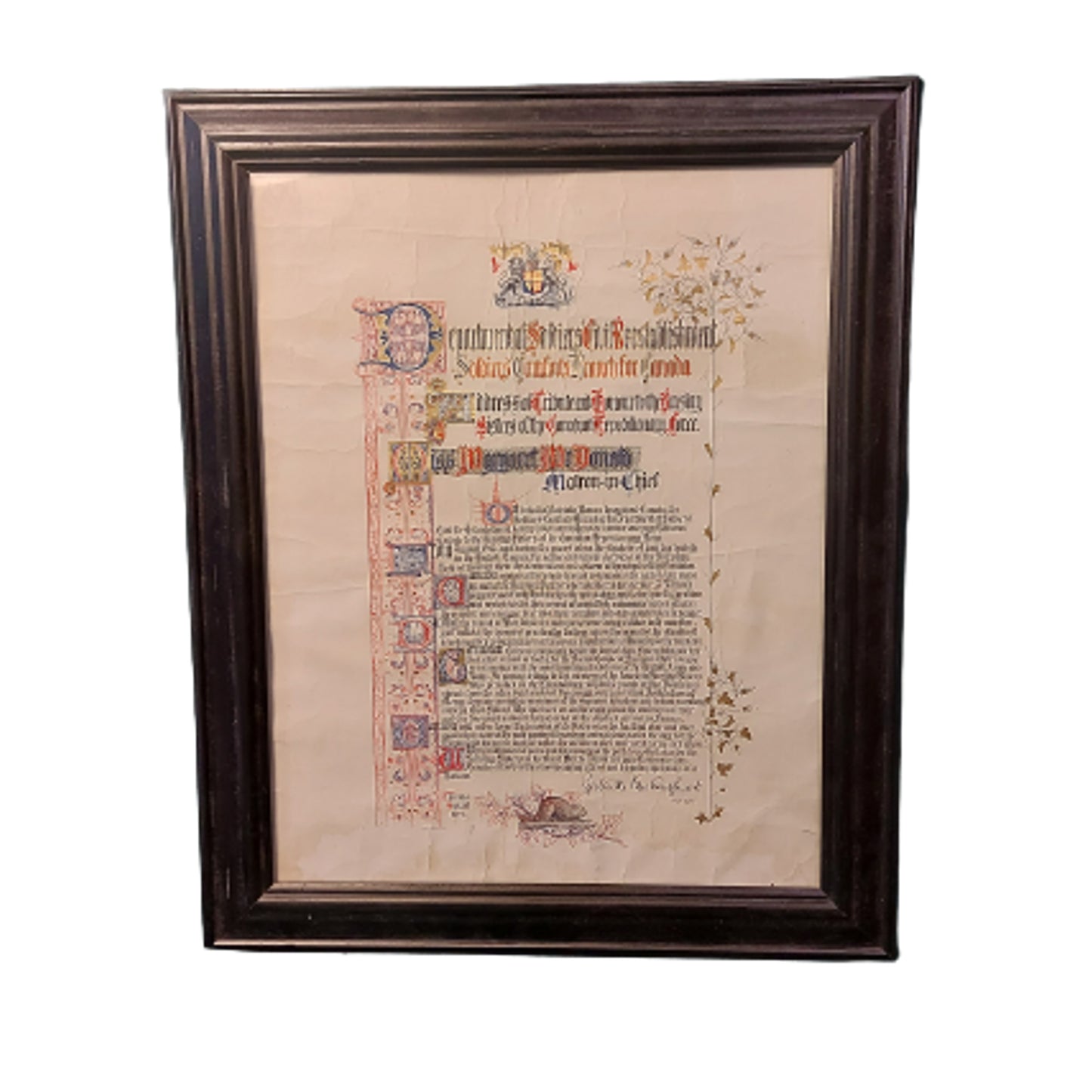 Framed WW1 Canadian CEF Nursing Sister's Citation