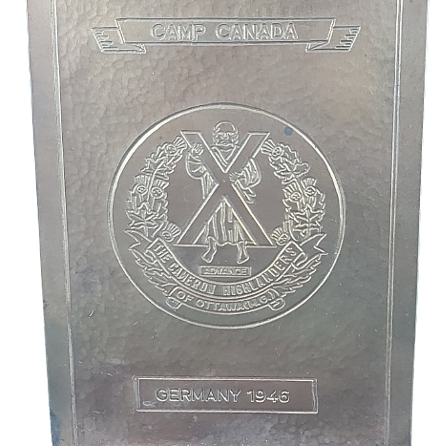 WW2 Cameron Highlanders Of Canada Brass Bookend 1946