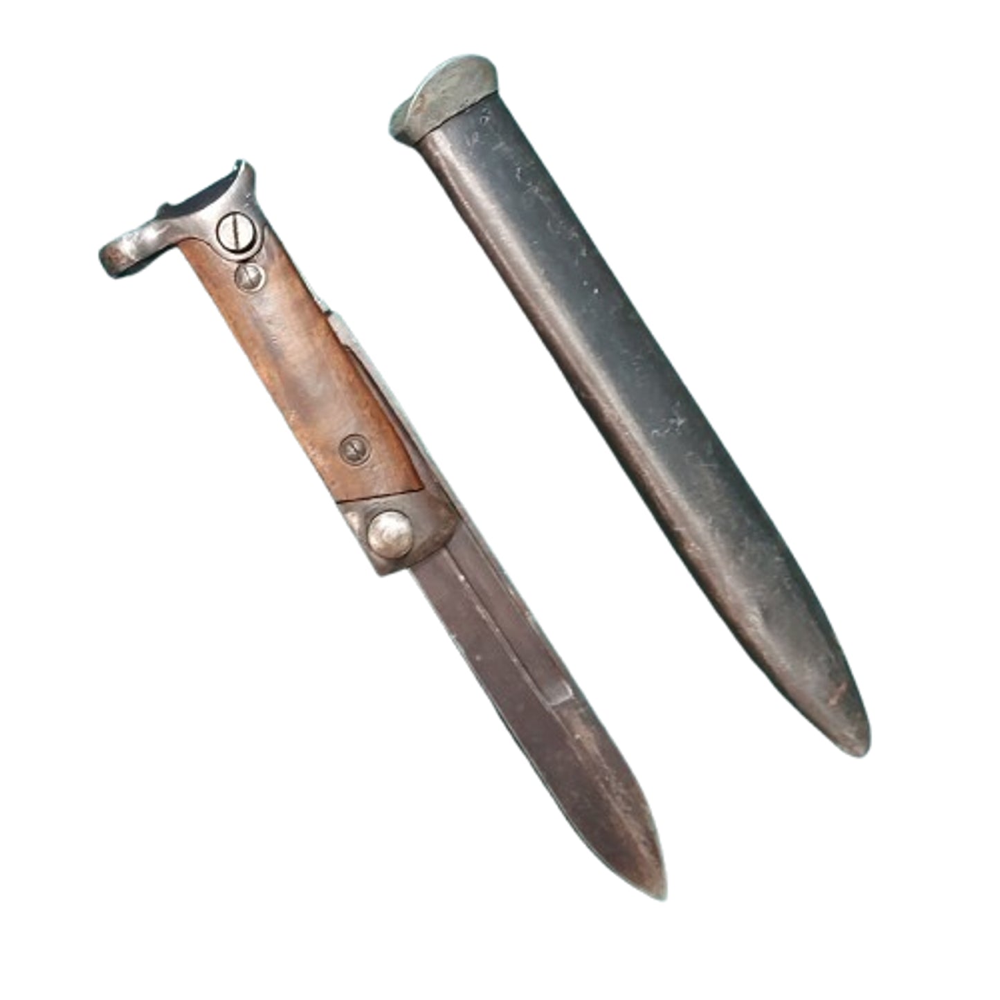 WW2 Italian M1938 Mannlicher Carcano Short Rifle Folding Bayonet With Scabbard