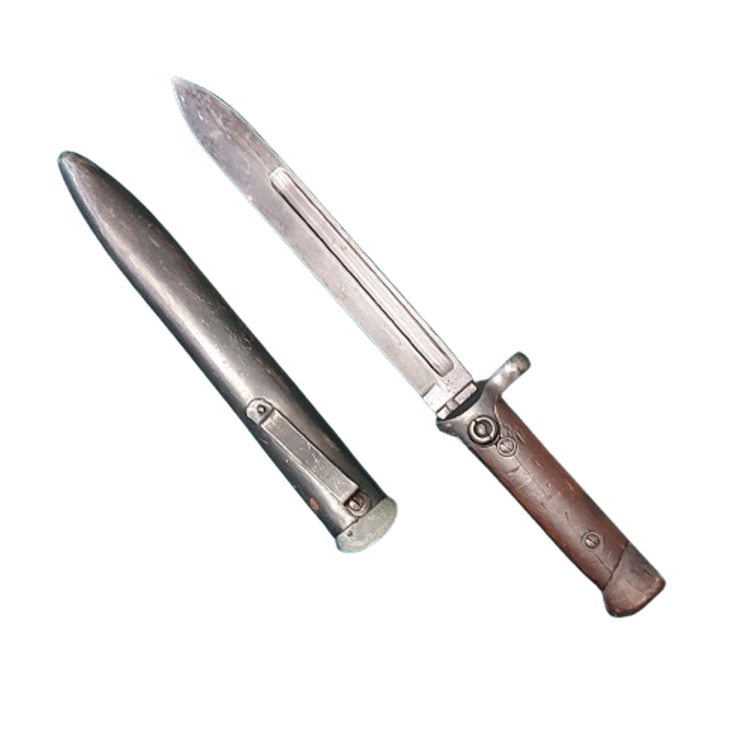 WW2 Italian M1938 Mannlicher Carcano Short Rifle Folding Bayonet With Scabbard
