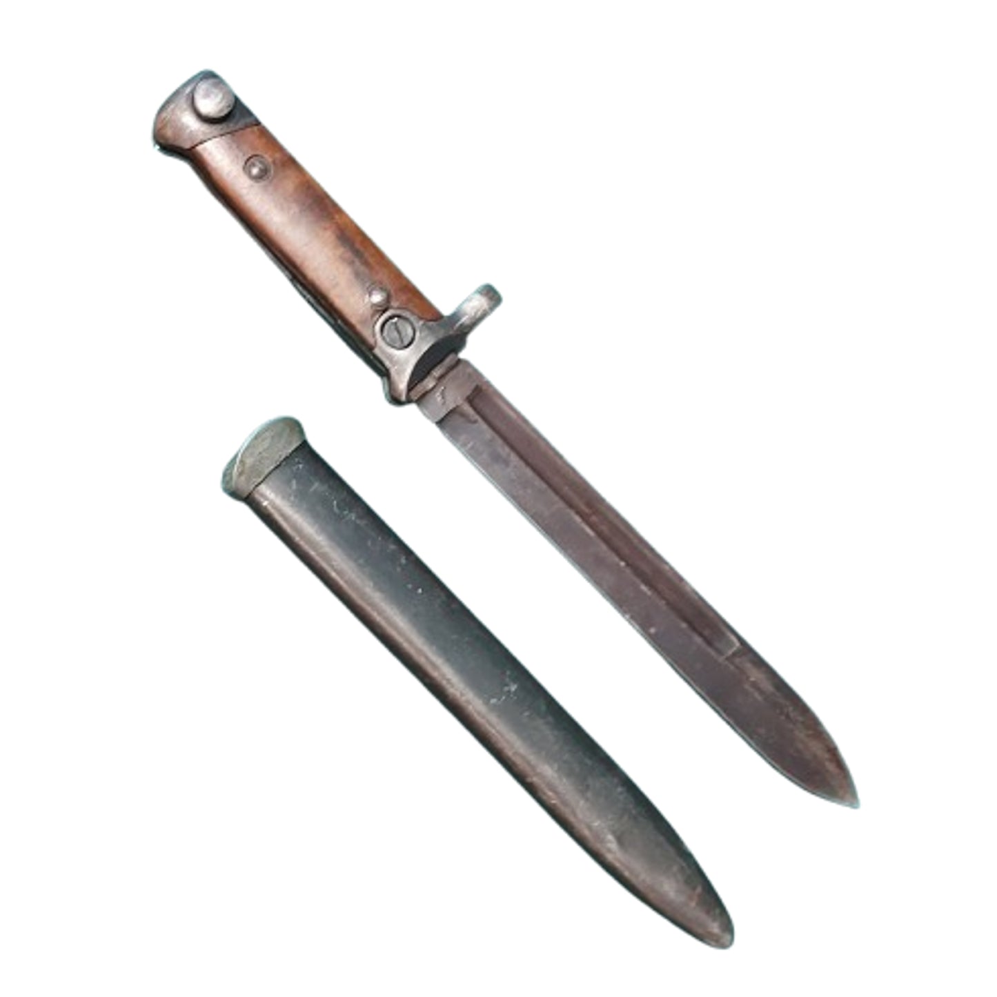 WW2 Italian M1938 Mannlicher Carcano Short Rifle Folding Bayonet With Scabbard