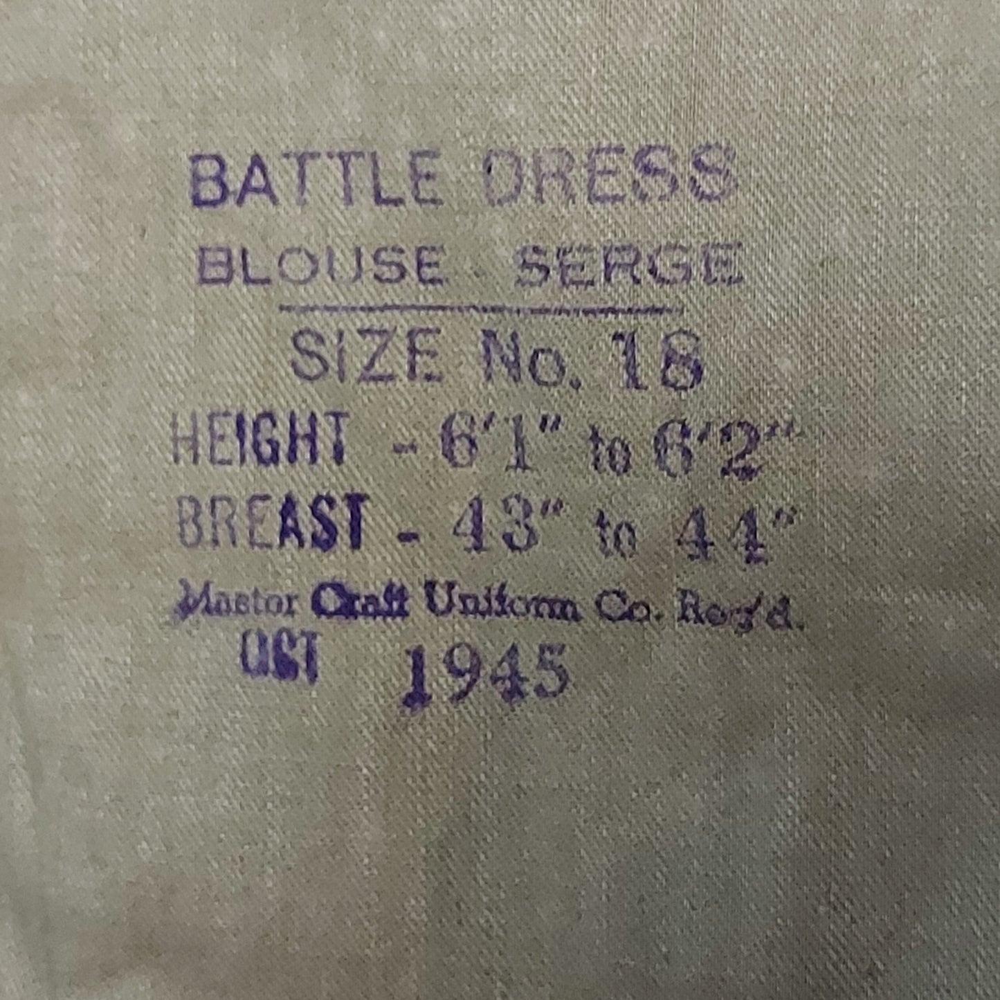 WW2 Canadian BD Battle Dress Tunic Size 18 1945