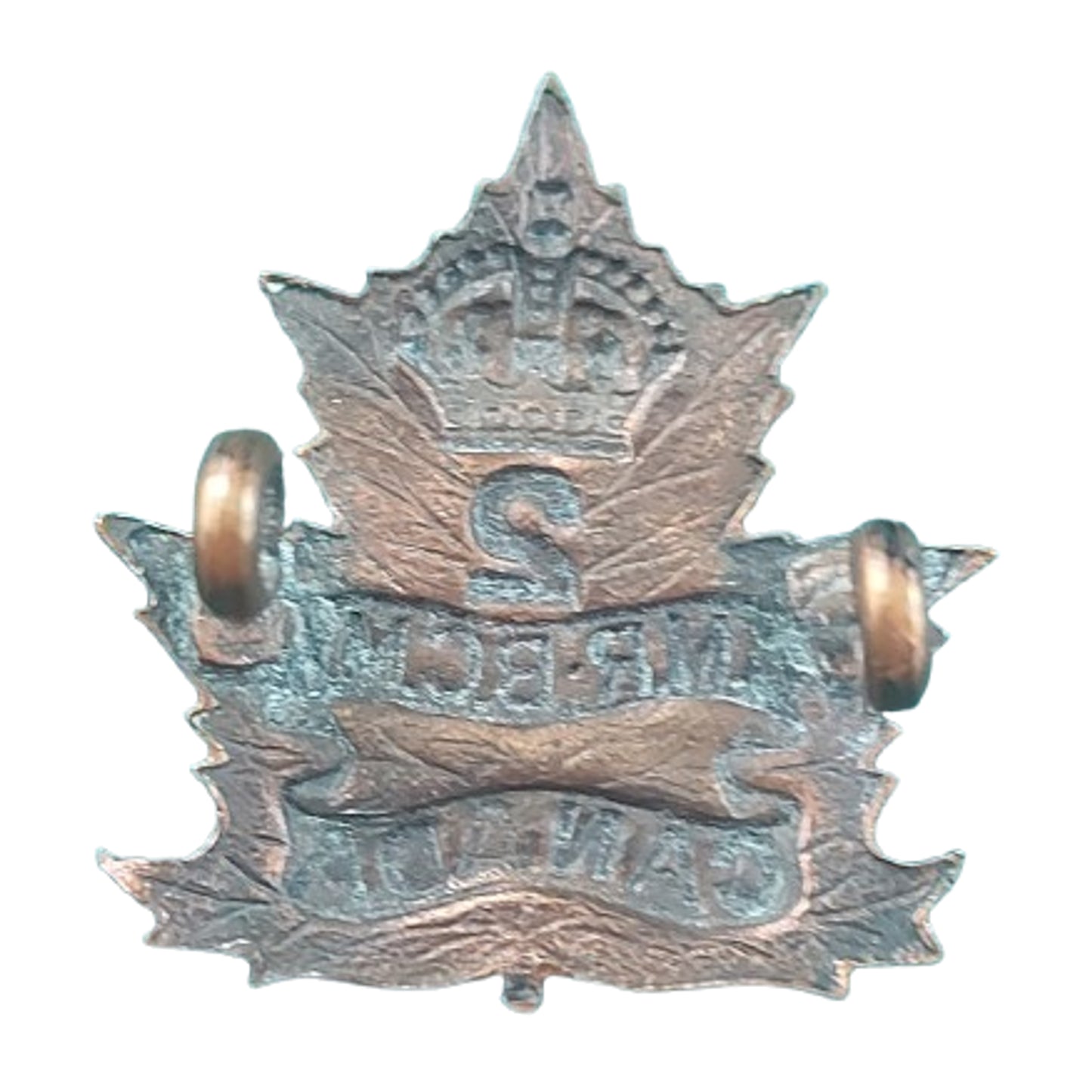WW1 Canadian 2nd CMR Canadian Mounted Rifles Collar Badge