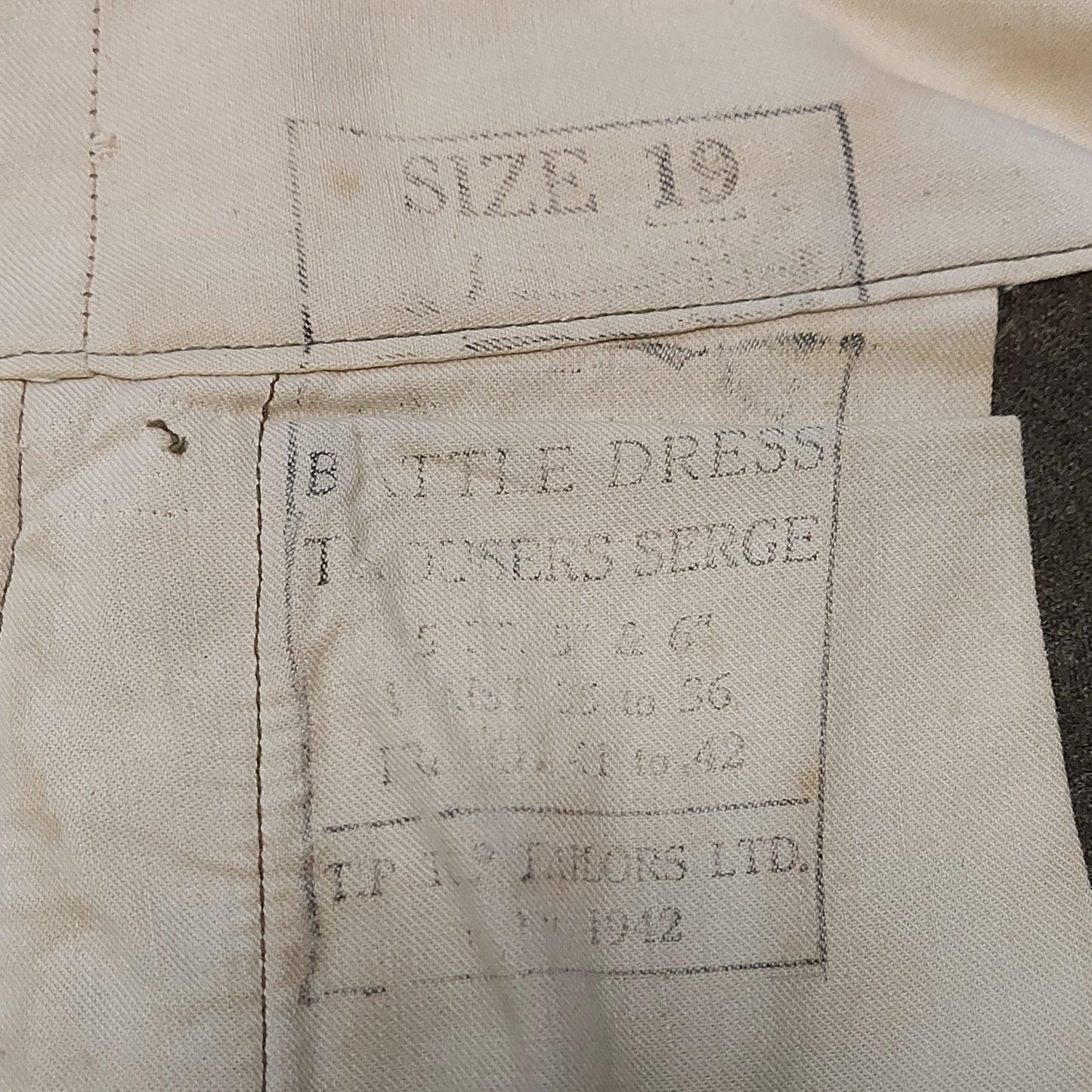 WW2 Canadian Battle Dress Pants Size 19 1942