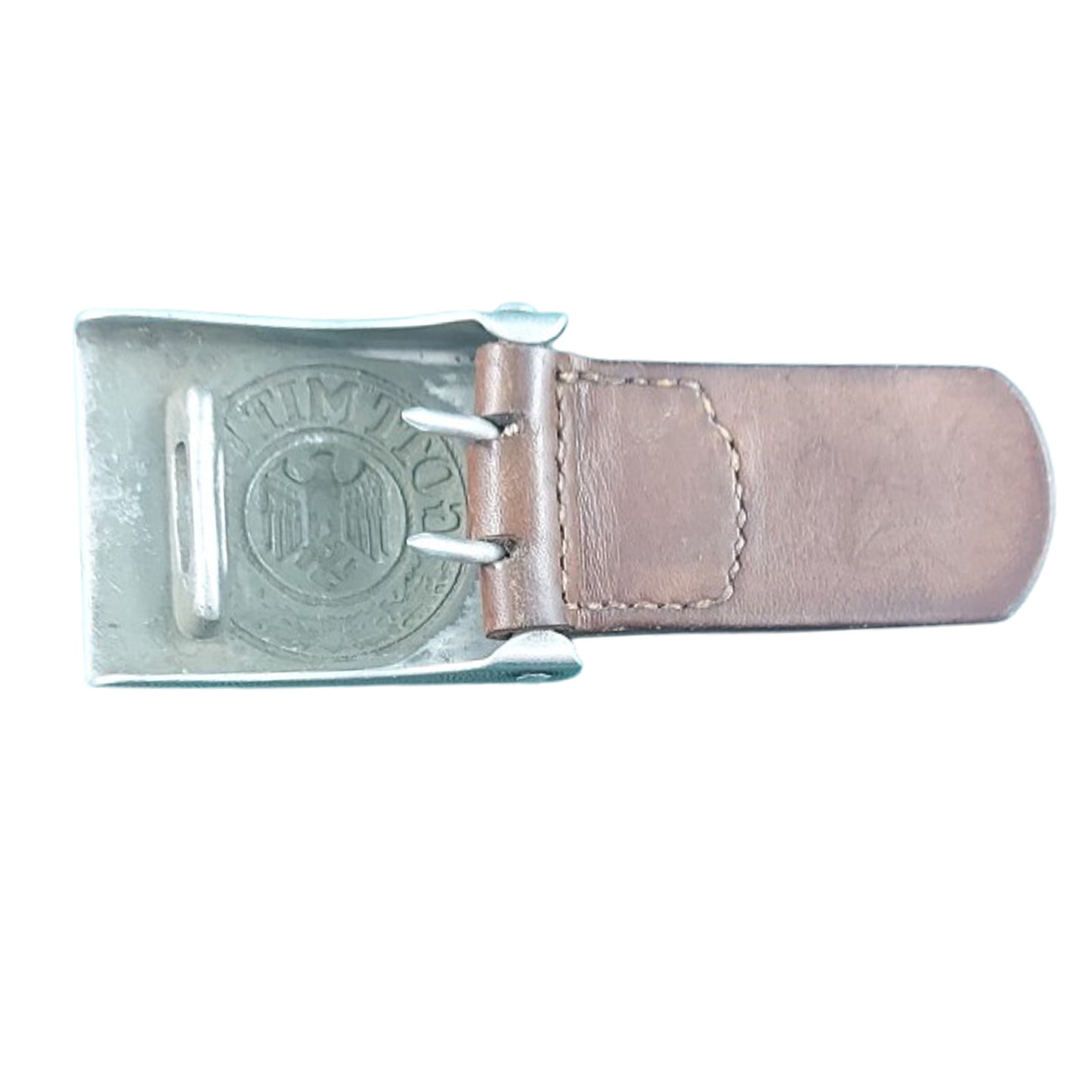 WW2 German Army EM/NCO's Belt Buckle With Leather Tab 1937