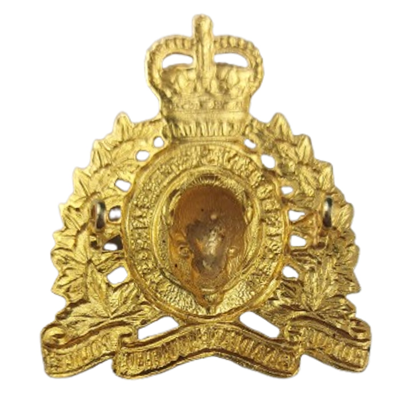 Post-WW2 Canadian RCMP Royal Canadian Mounted Police Cap Badge 1974 Issue