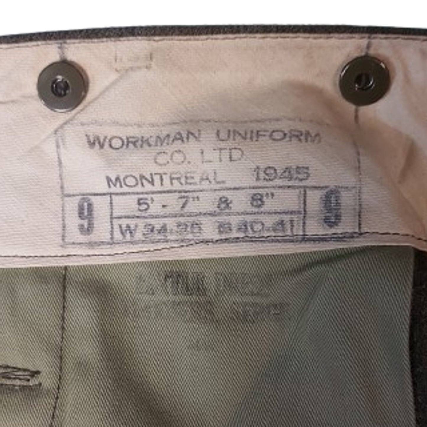 WW2 Canadian BD Battle Dress Pants 1945 Size 9