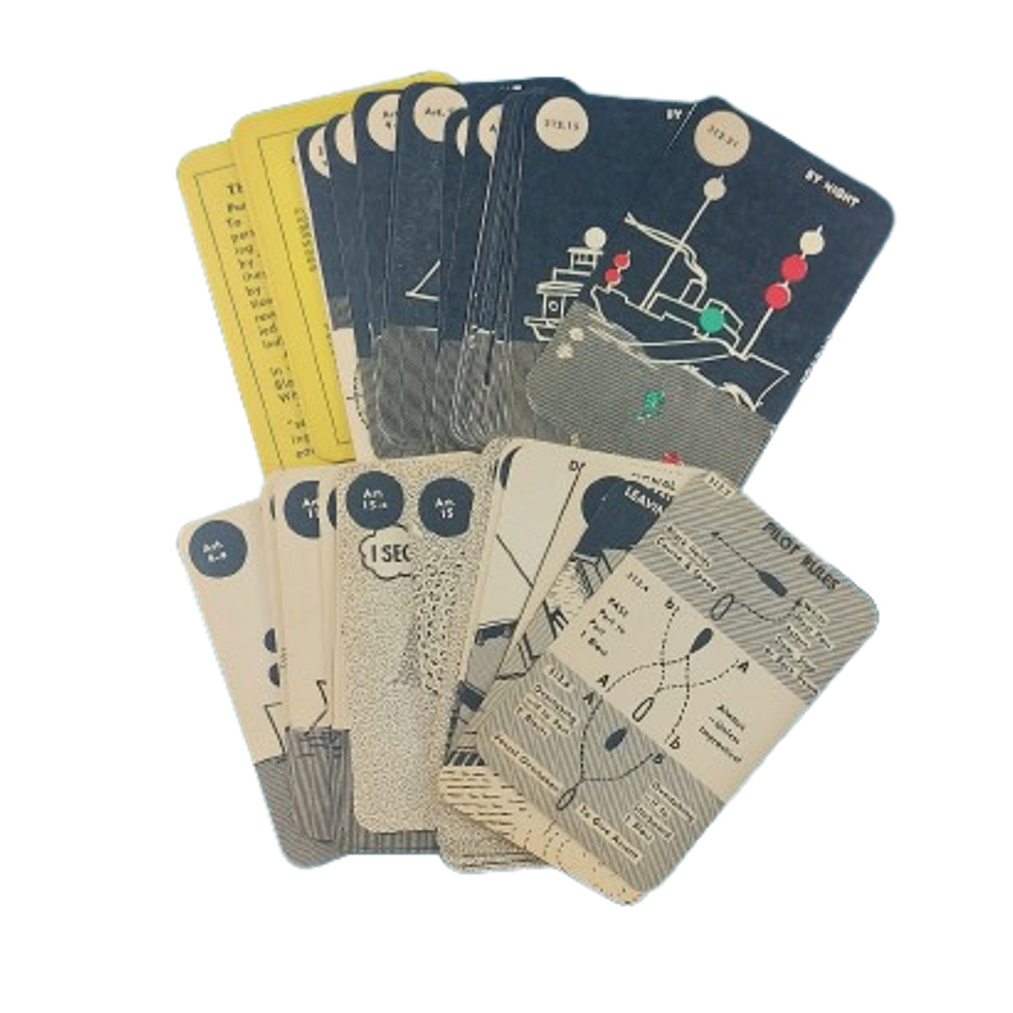 WW2 United States Maritime Service USMS Ship Light And Signals And Pilots Rules Card Set 1944
