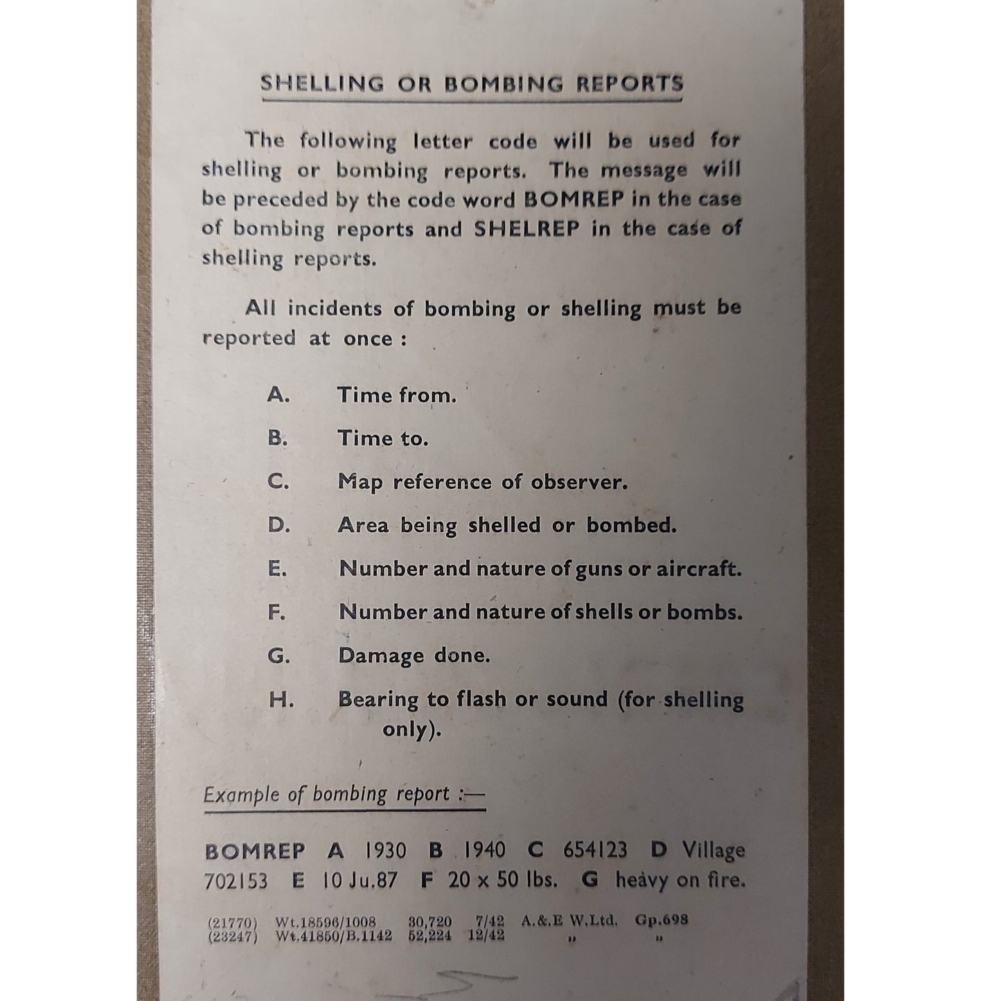 WW2 Canadian Army Book 155 Shelling Or Bombing Reports